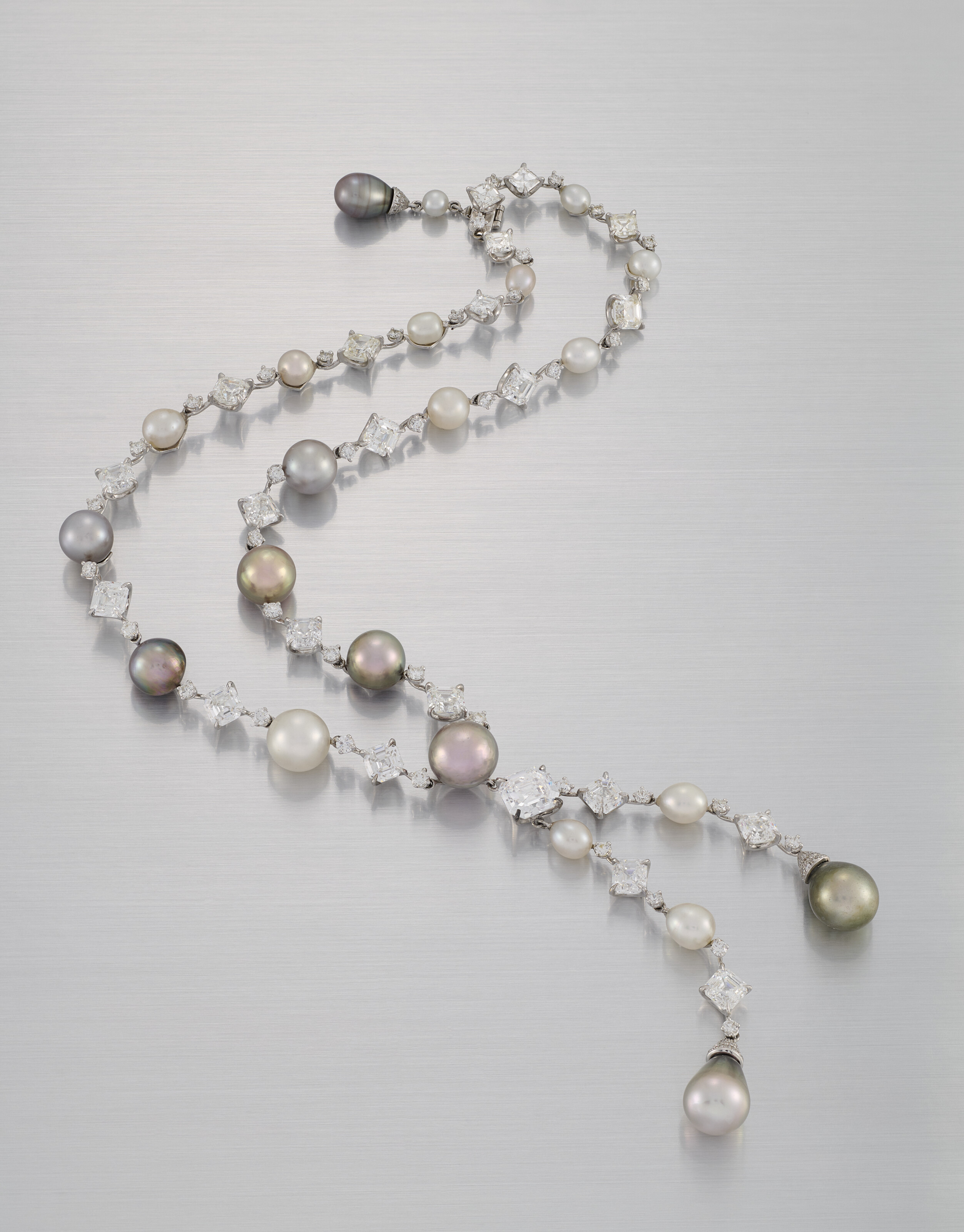 Catalog image of NATURAL PEARL AND DIAMOND LAVALLIÈRE NECKLACE
