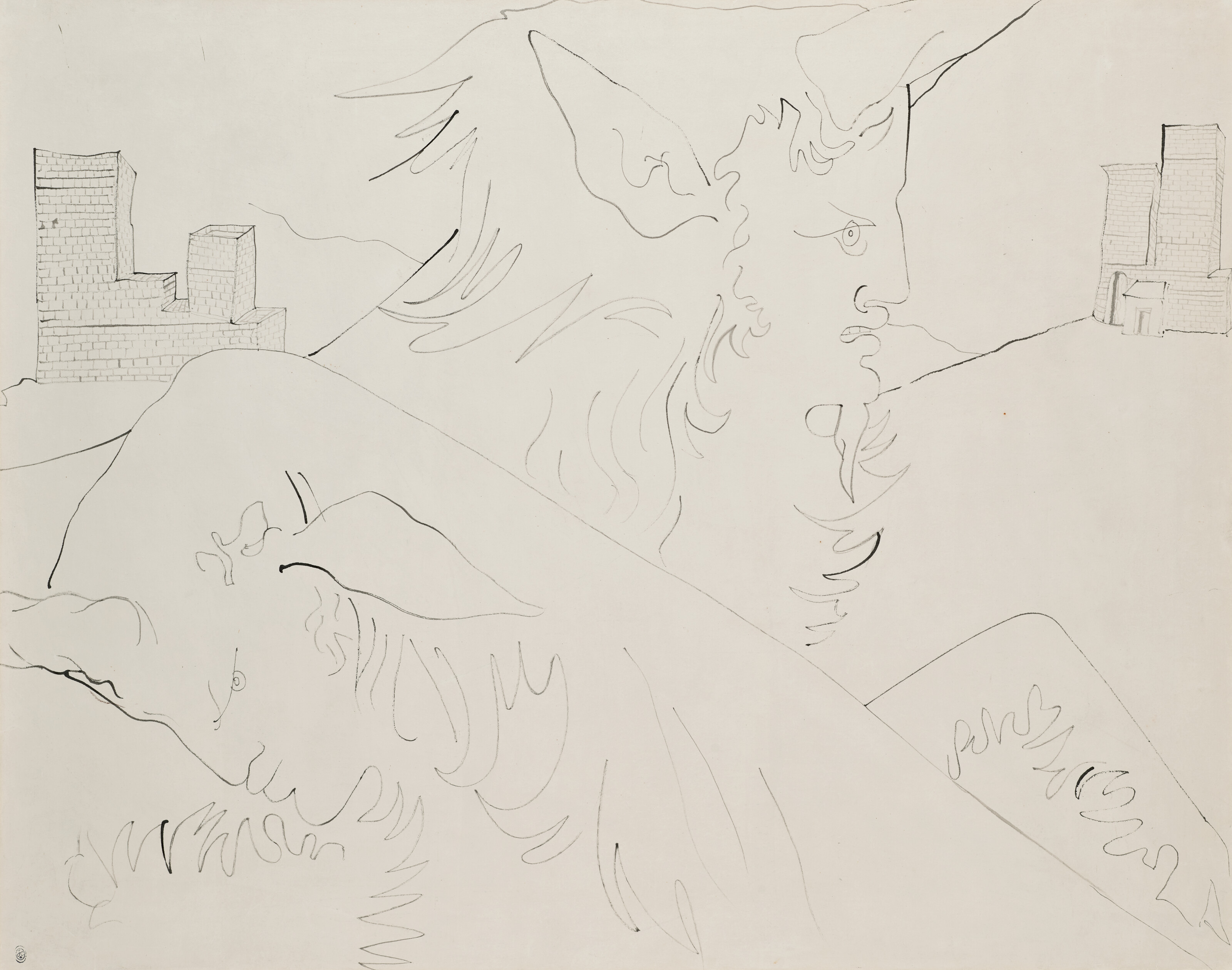 JEAN COCTEAU (1889-1963), Deux têtes de Licorne | Christie's