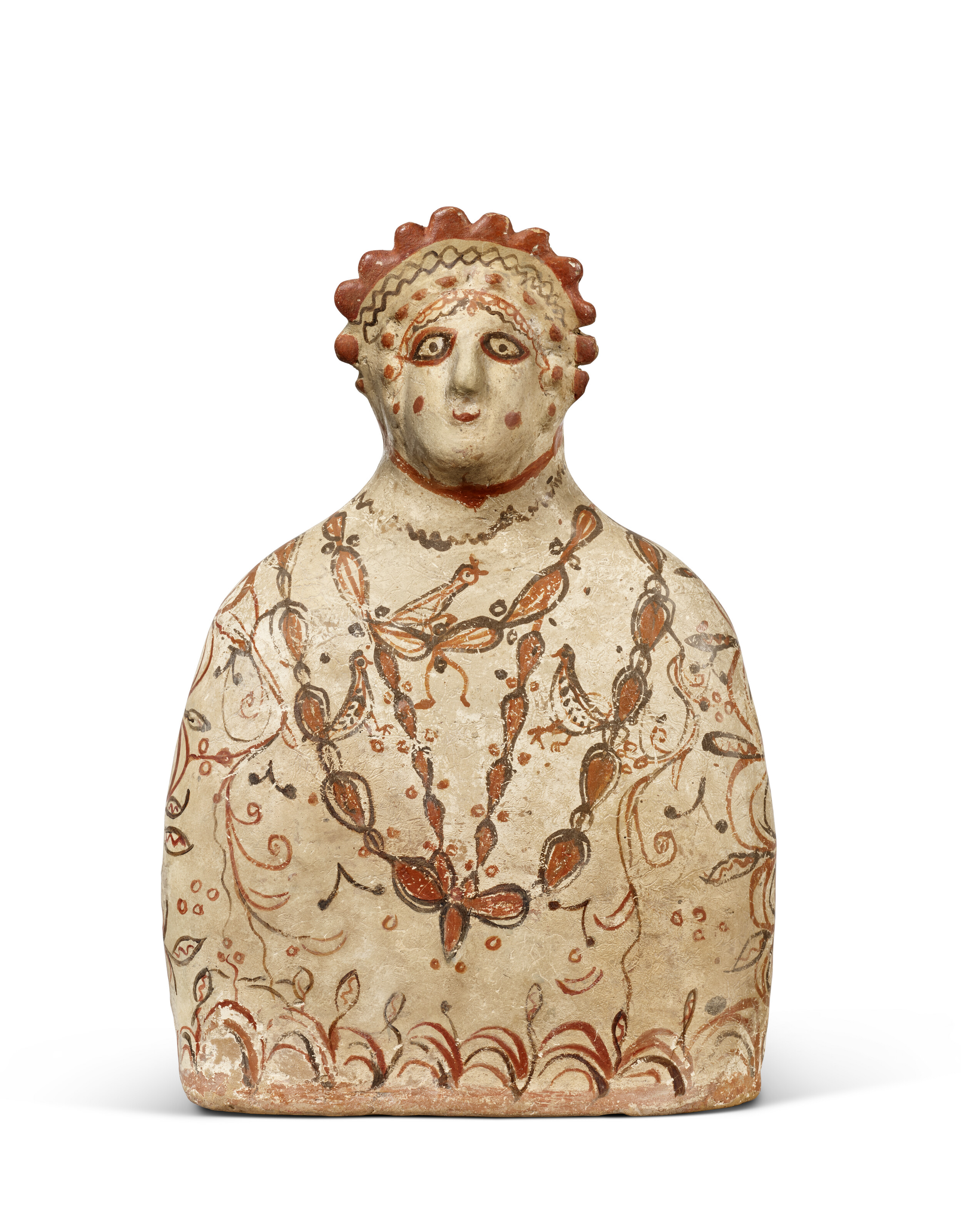 A PHRYGIAN TERRACOTTA BUST OF A GODDESS, CIRCA 5TH-4TH CENTURY B.C ...