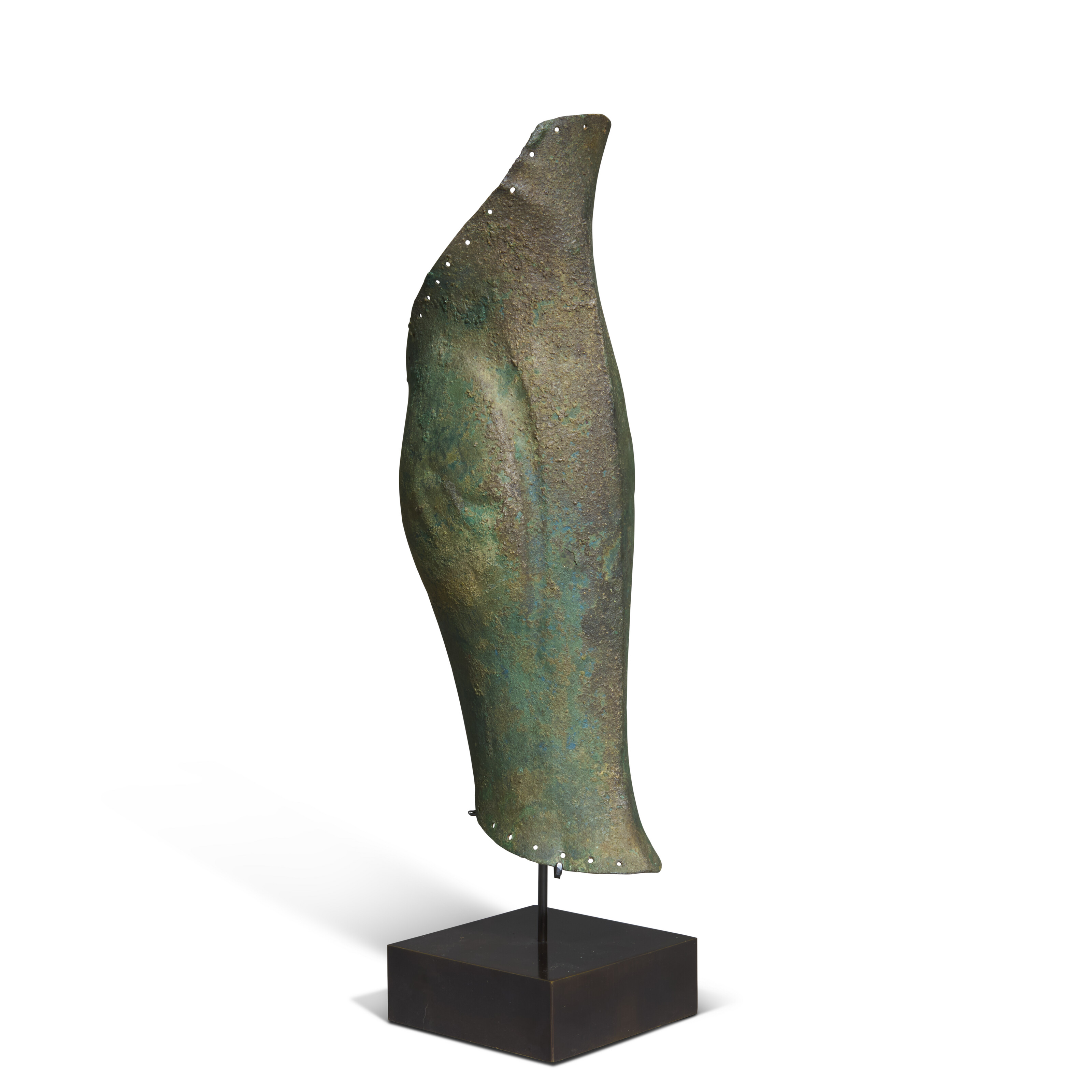 A GREEK BRONZE GREAVE, CLASSICAL PERIOD, CIRCA 6TH-4TH CENTURY