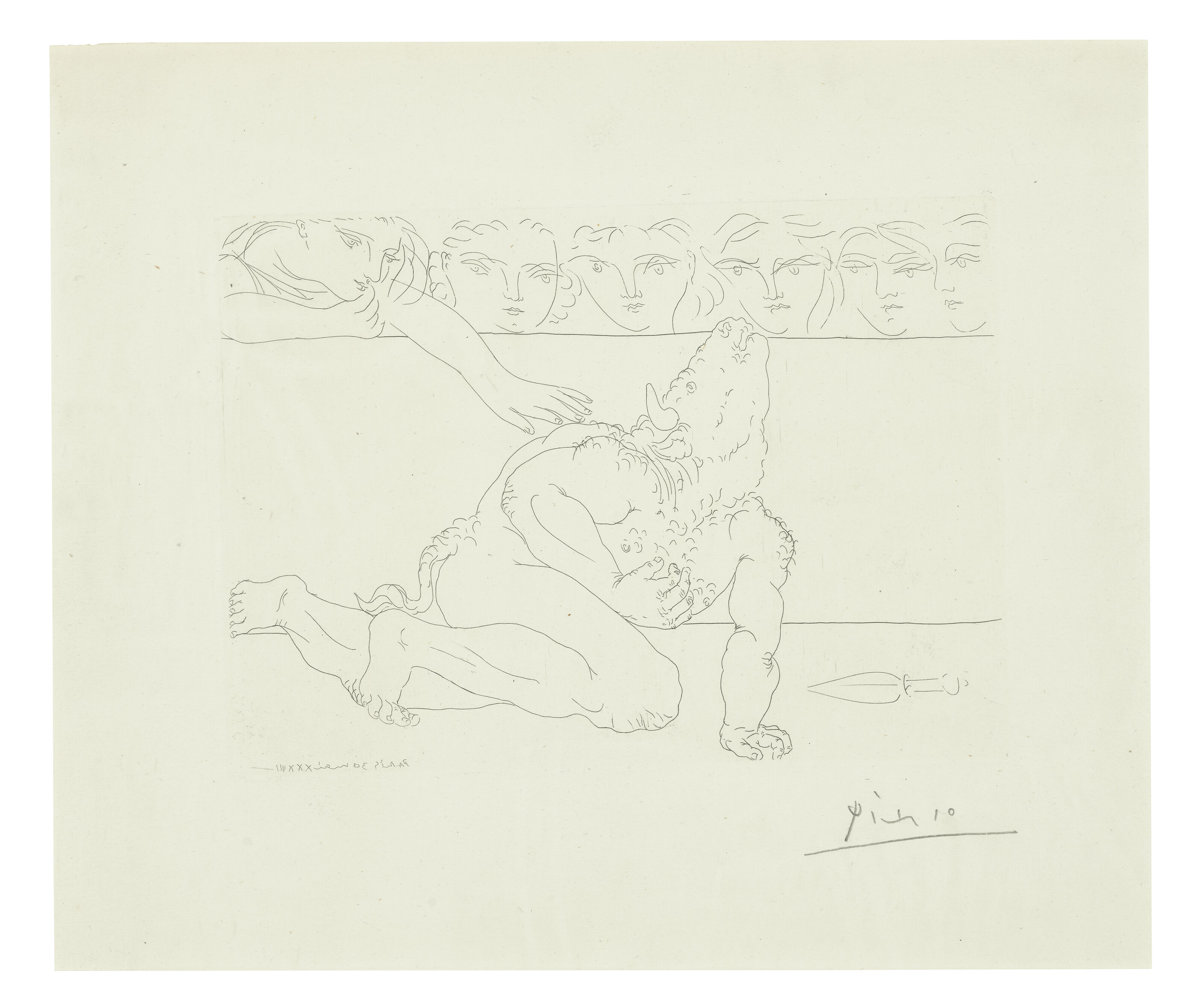 PABLO PICASSO (1881-1973), Minotaure mourant, from: La Suite Vollard ...