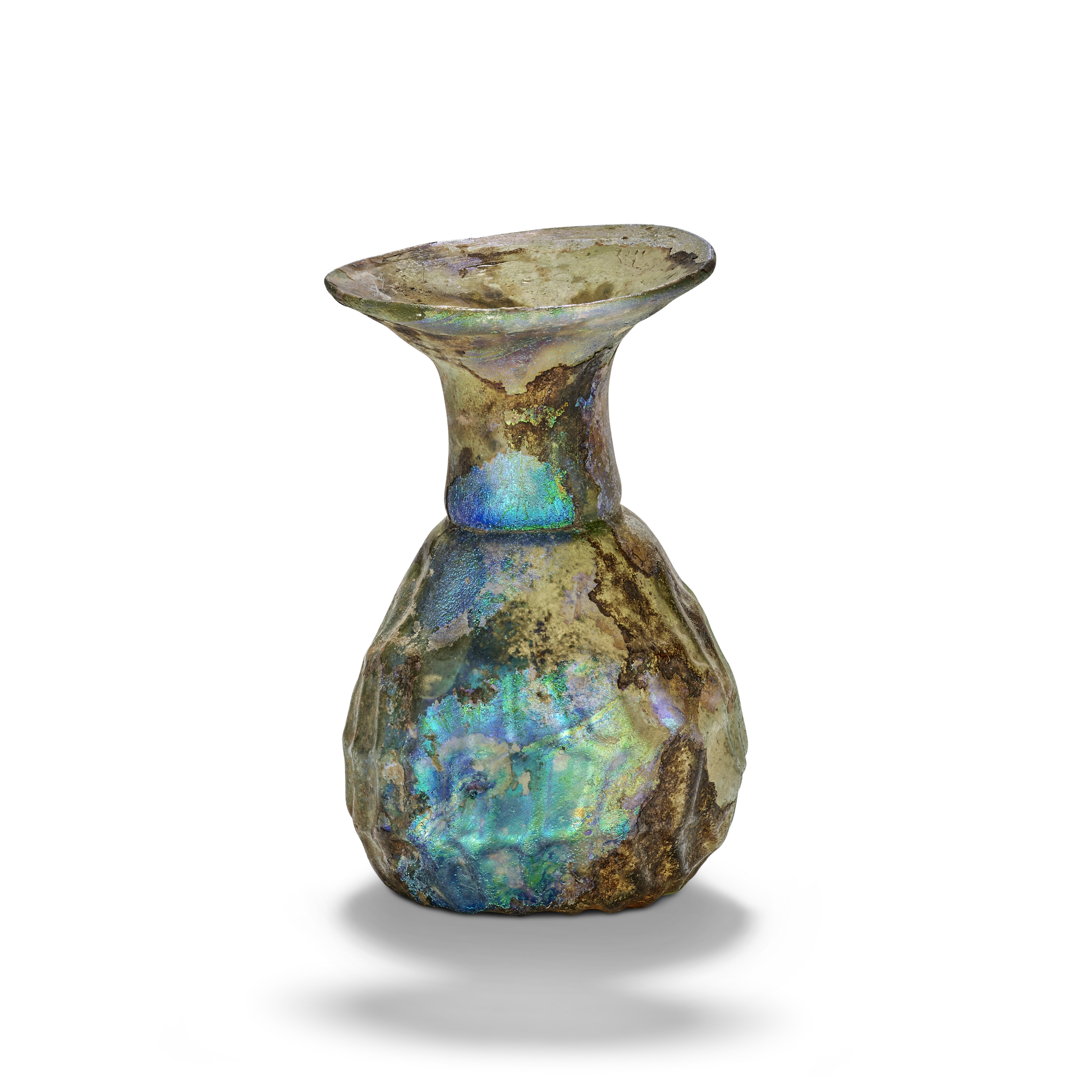 A Roman pale green mould-blown glass sprinkler flask, circa 3th-4th century AD, offered in Works of Art from the Mougins Museum of Classical Art, Online from 26 November to 10 December 2024 at Christie's Online