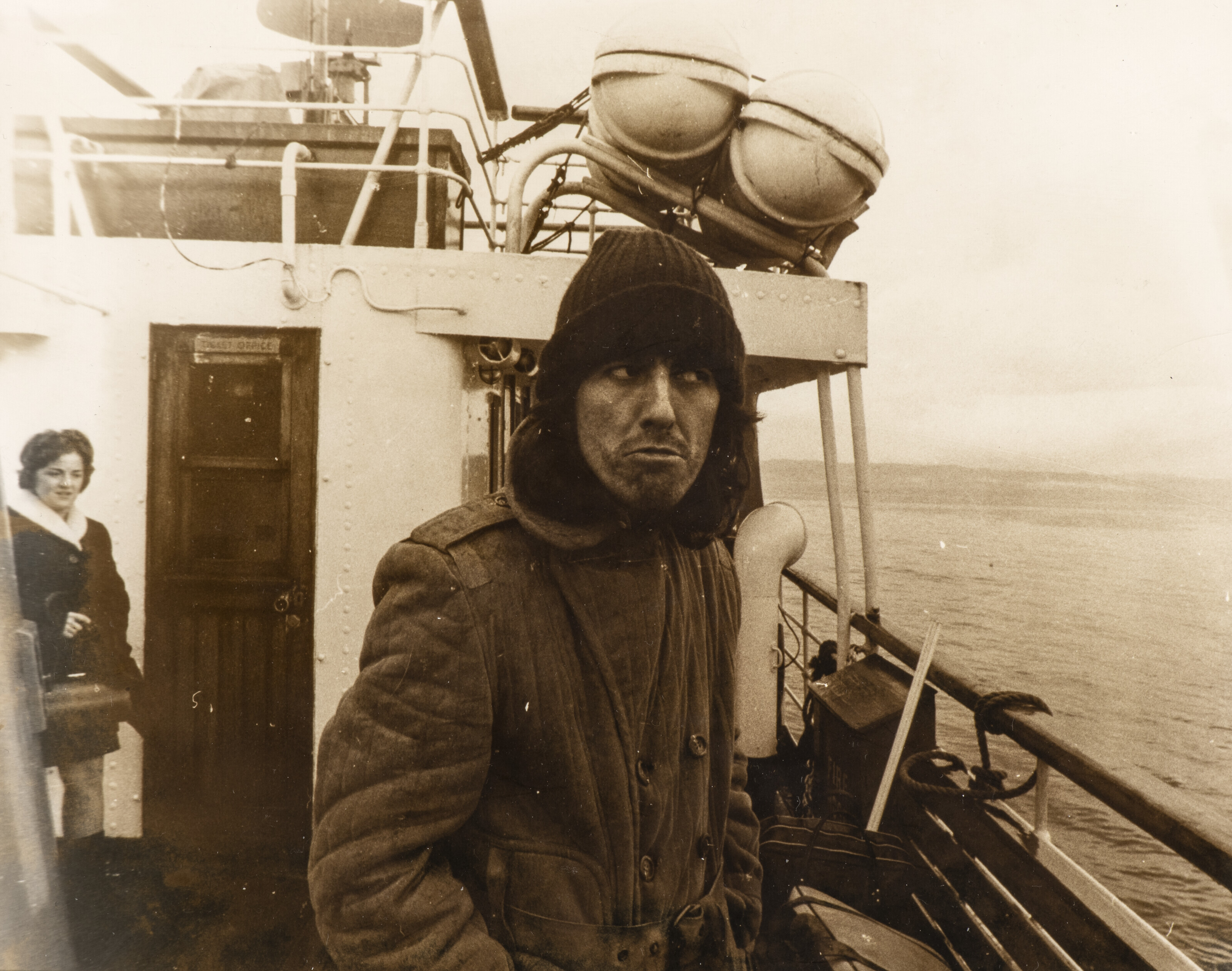 George on the ferry to the Isle of Skye, 1973, Pattie Boyd (b