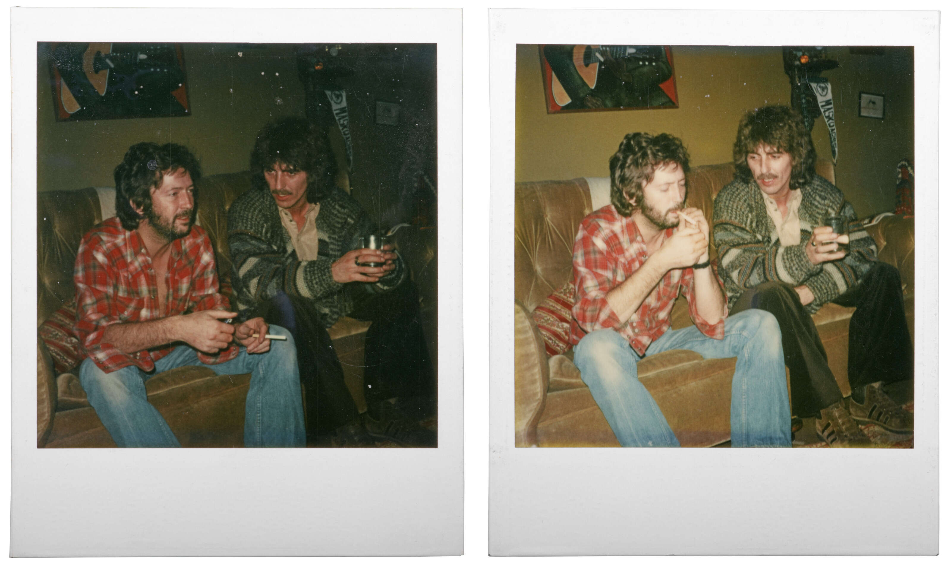 Eric Clapton and George Harrison, Three Polaroid photographs