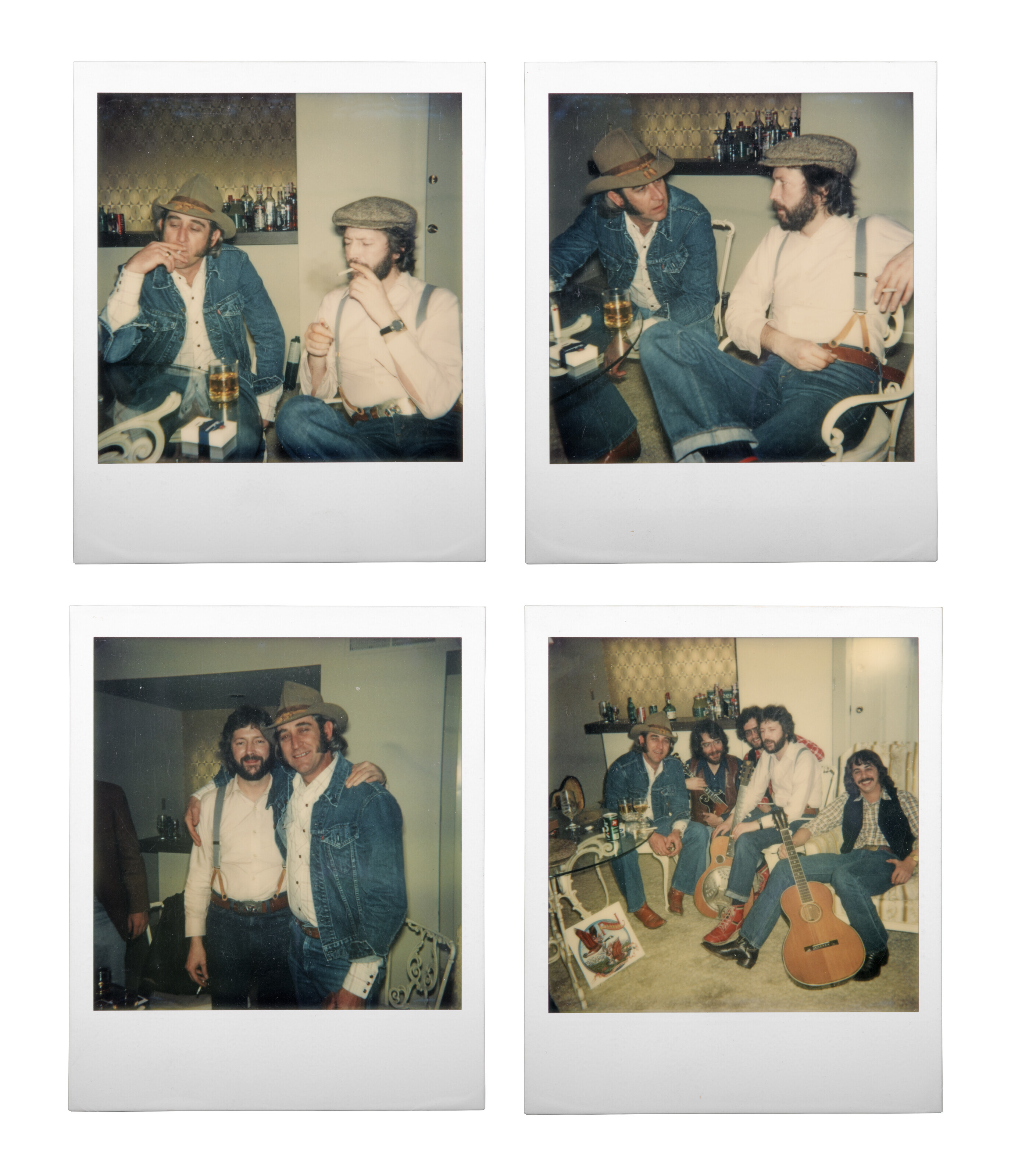 Eric Clapton and Don Williams, Four Polaroid photographs, 1978