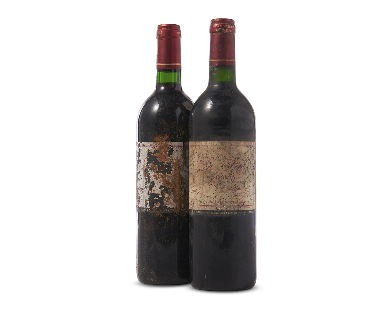 Le Pin, Pomerol 1996, Badly bin-soiled, damp-stained and slightly
