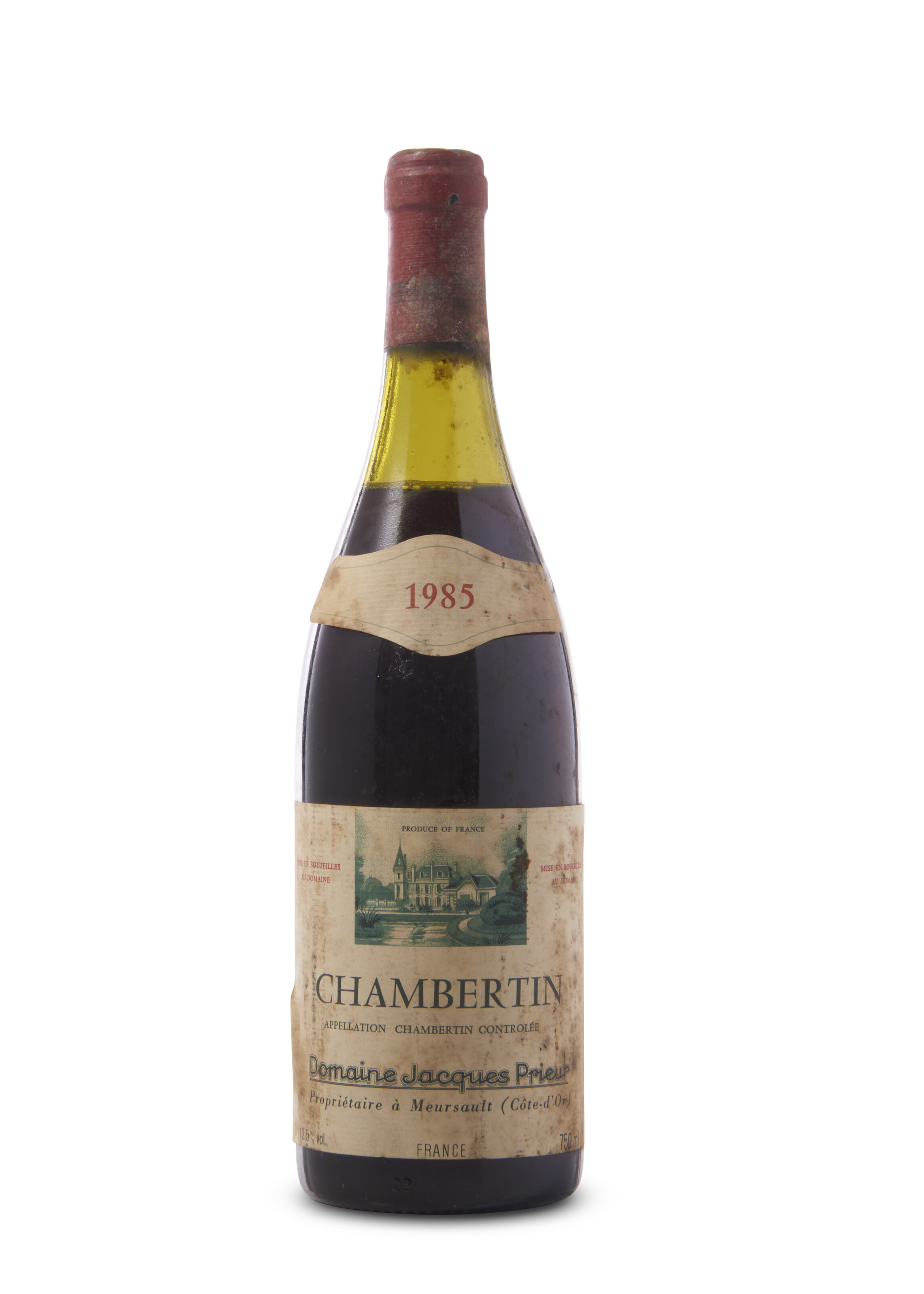 Domaine Jacques Prieur, Chambertin Grand Cru 1985, Corroded and damaged ...