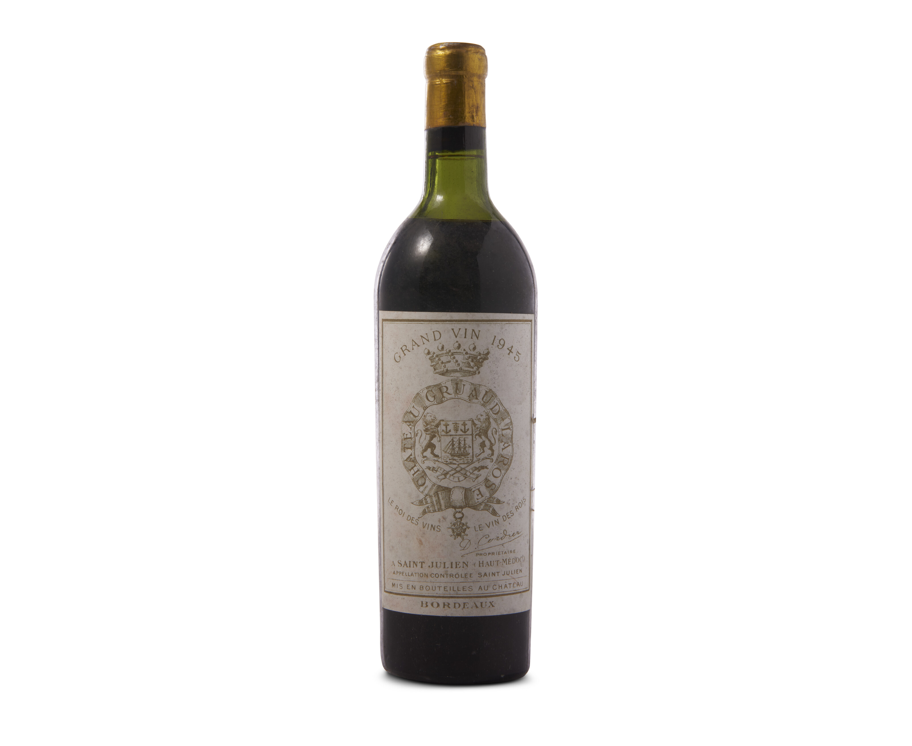 Chateau Gruaud Larose 2eme Cru Classe, Saint-Julien 1945, sold for £3,500 on 7 June 2024 at Christie's in London
