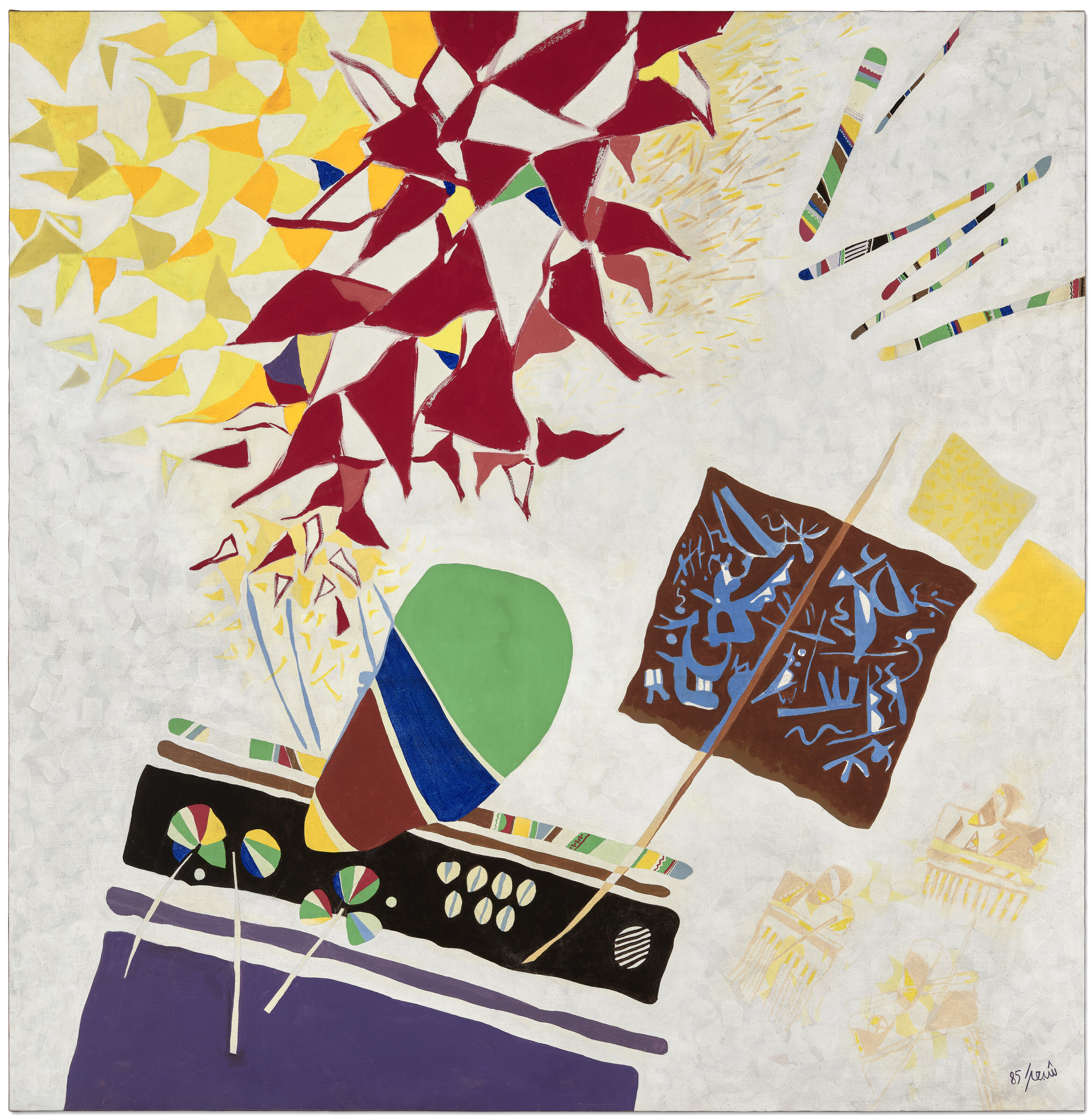 Mohammed Chabaa, Composition, 1985, offered in Modern and Contemporary Middle Eastern Art Including Highlights from the Dalloul Collection on 31 October 2024 at Christie's in London