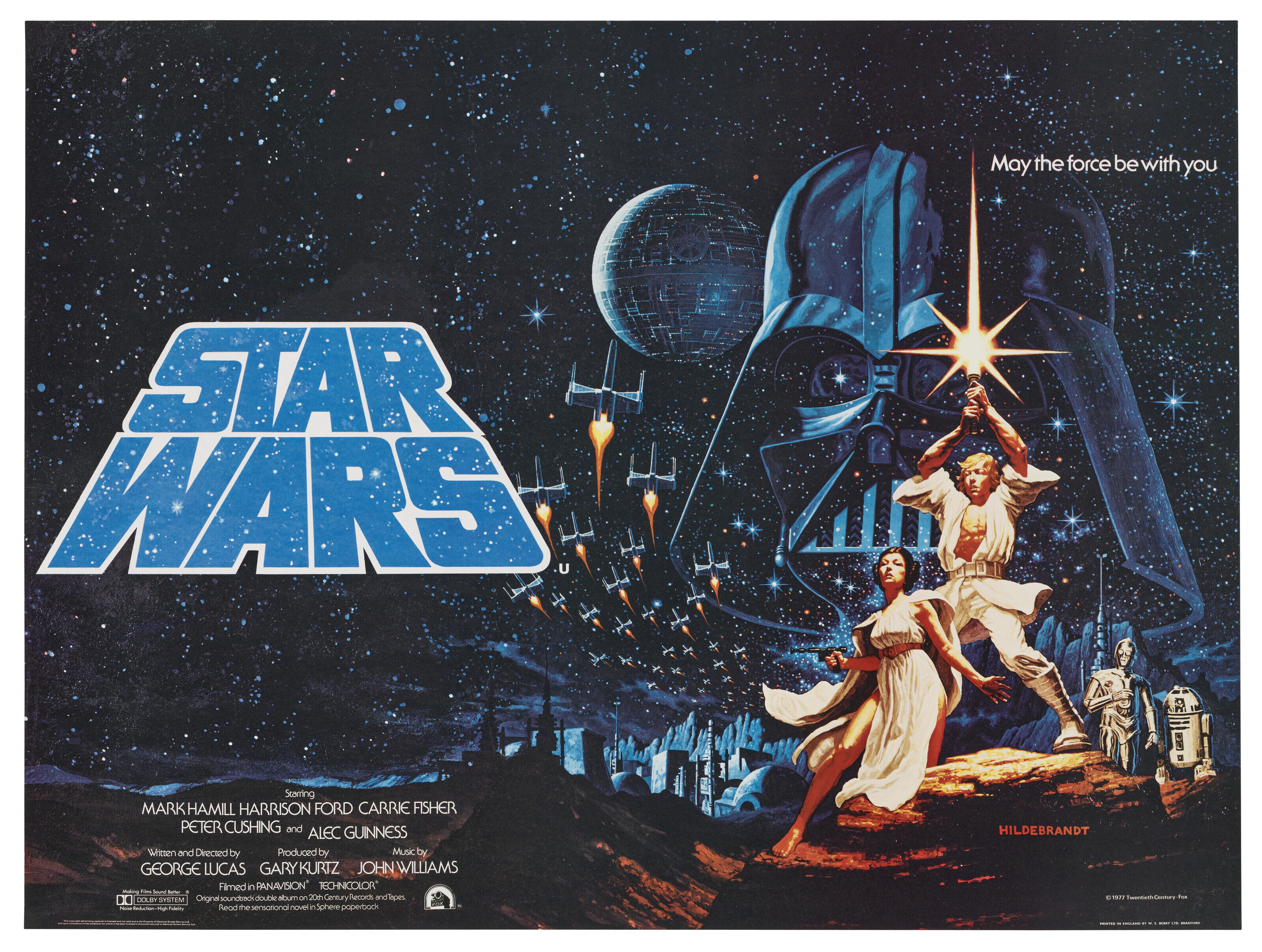 Star Wars: original vintage film poster, Tim and Greg Hildebrandt, 1977, sold for £8,820 on 12 December 2024 at Christie's Online