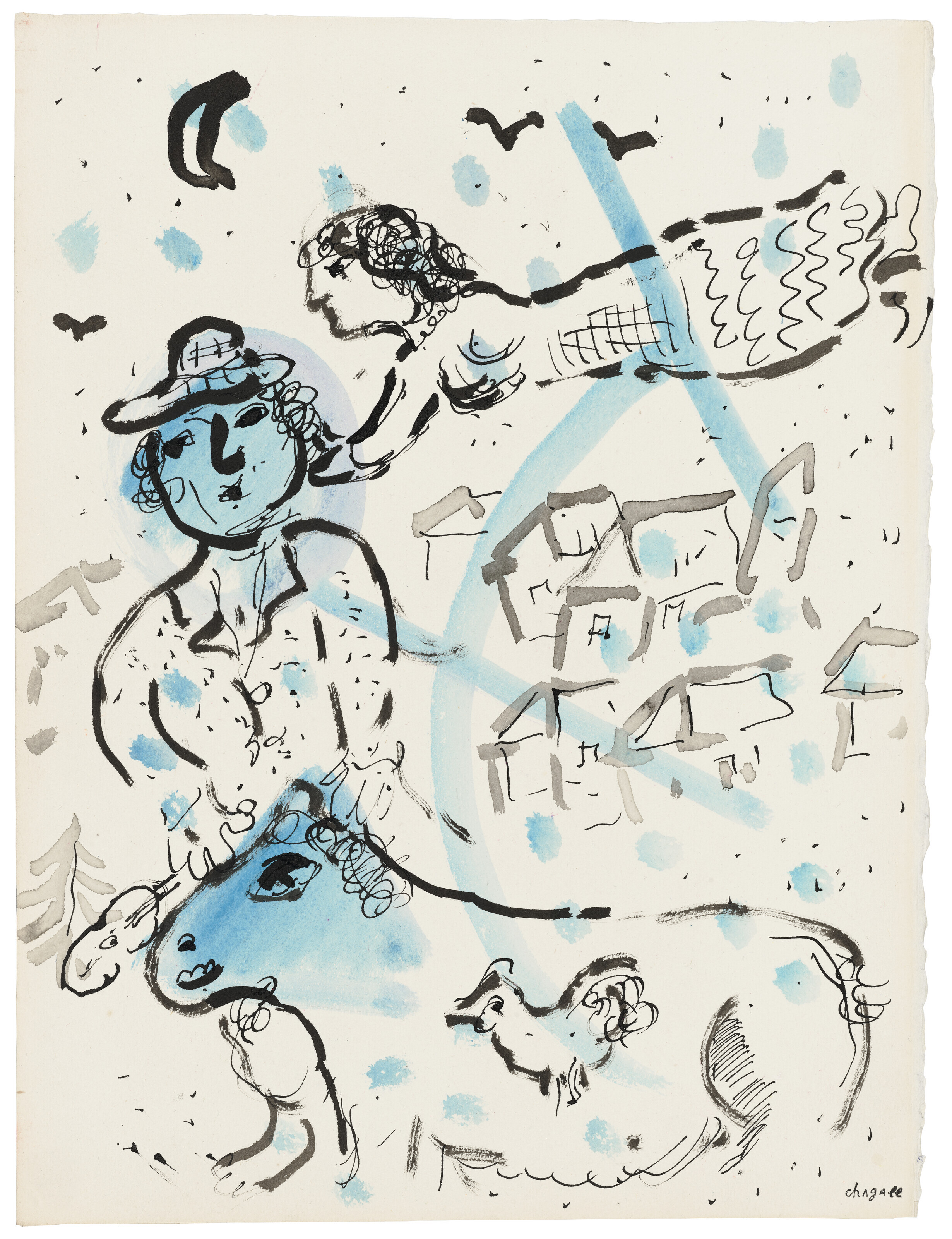 MARC CHAGALL (1887-1985), Lune-visage | Christie's