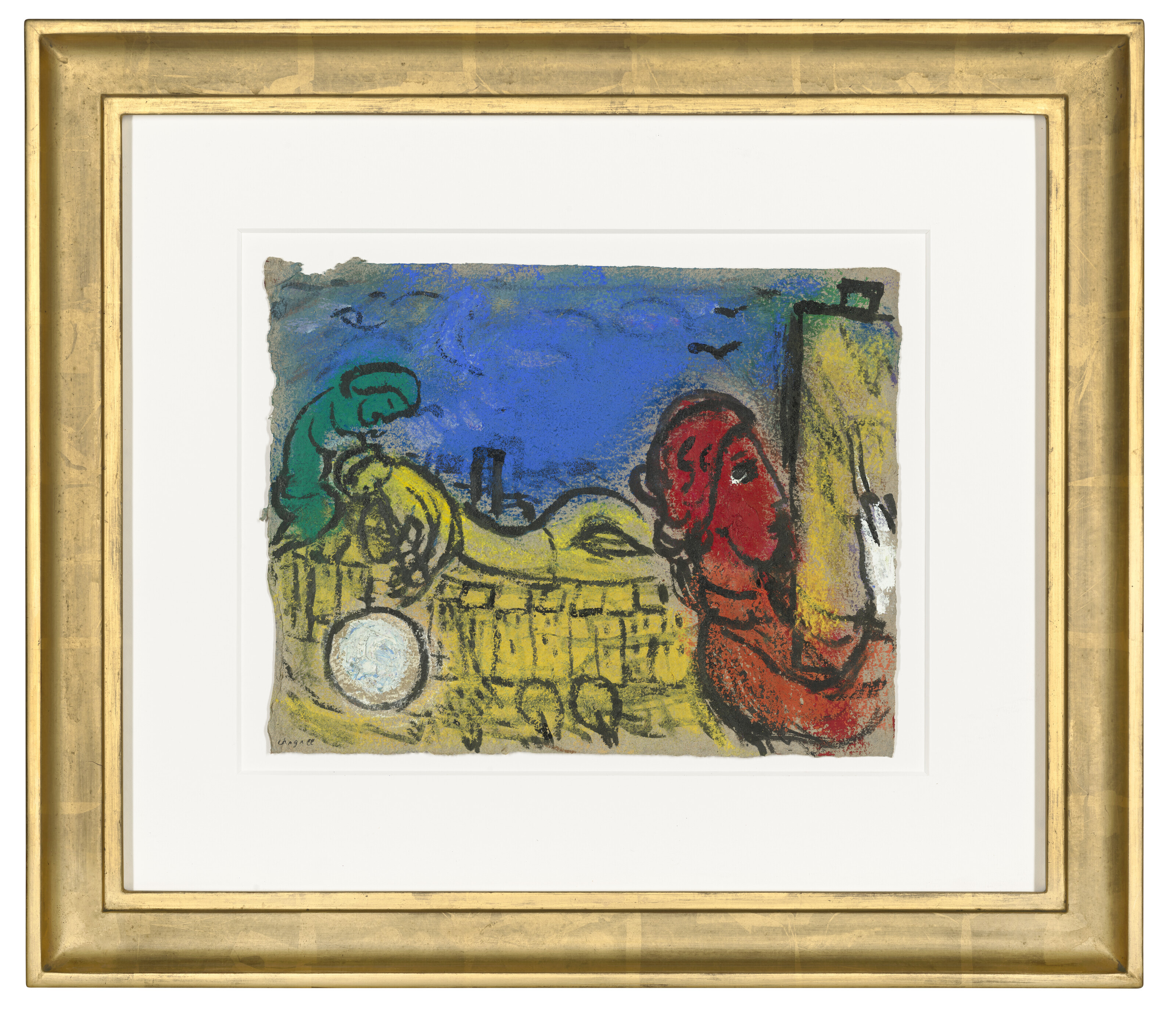 MARC CHAGALL (1887-1985), Peintre en rouge et sa déposition sur