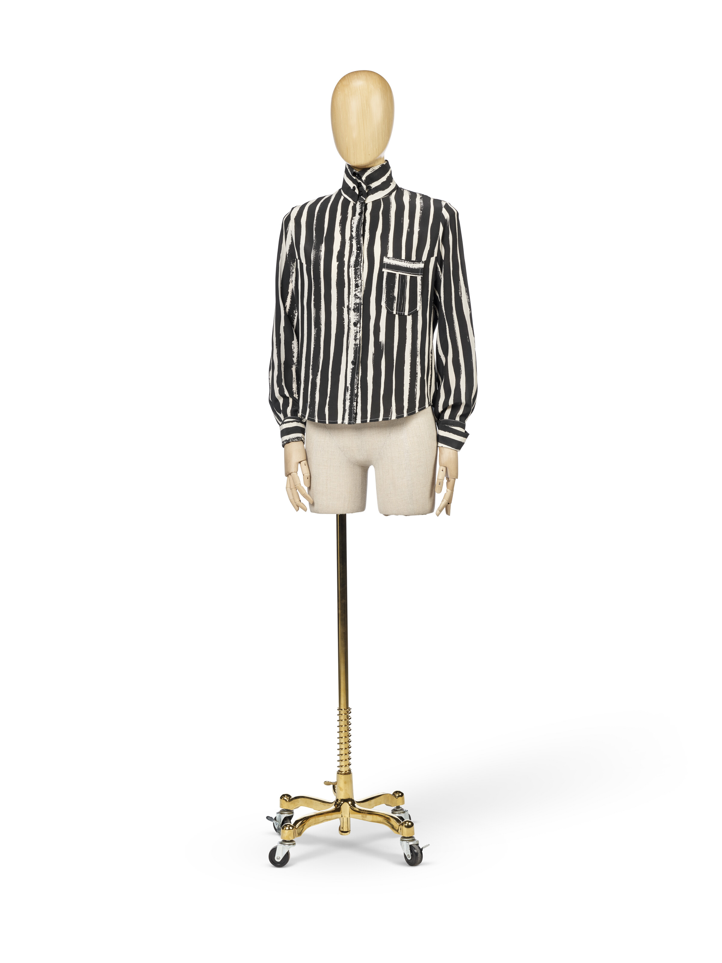 VIVIENNE WESTWOOD, 'LA BELLE HELENE' COLLECTION, SPRING-SUMMER 1999, A  BLACK AND WHITE SILK CREPE STRIPED SHIRT | Christie's