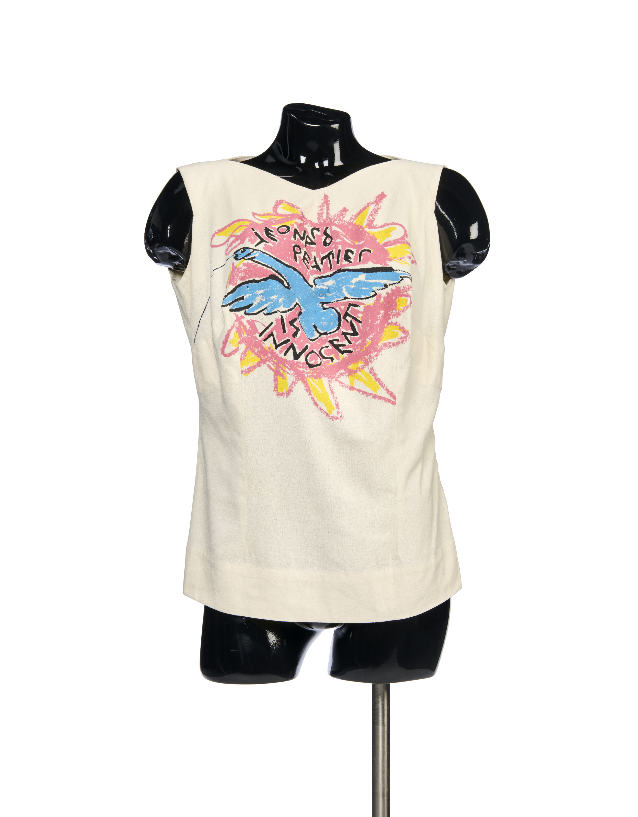 VIVIENNE WESTWOOD, 'I AM EXPENSIVE' COLLECTION, SPRING-SUMMER 2007, A BEIGE  BRUSHED COTTON 'LEONARD PELTIER IS INNOCENT' TUNIC TOP | Christie's