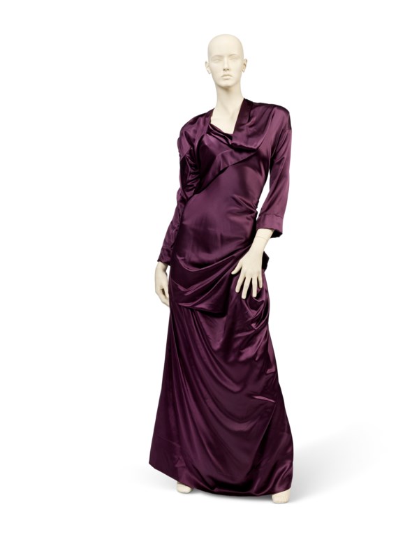 VIVIENNE WESTWOOD, CIRCA 2011, AN DEEP PURPLE SATIN EVENING GOWN |  Christie's