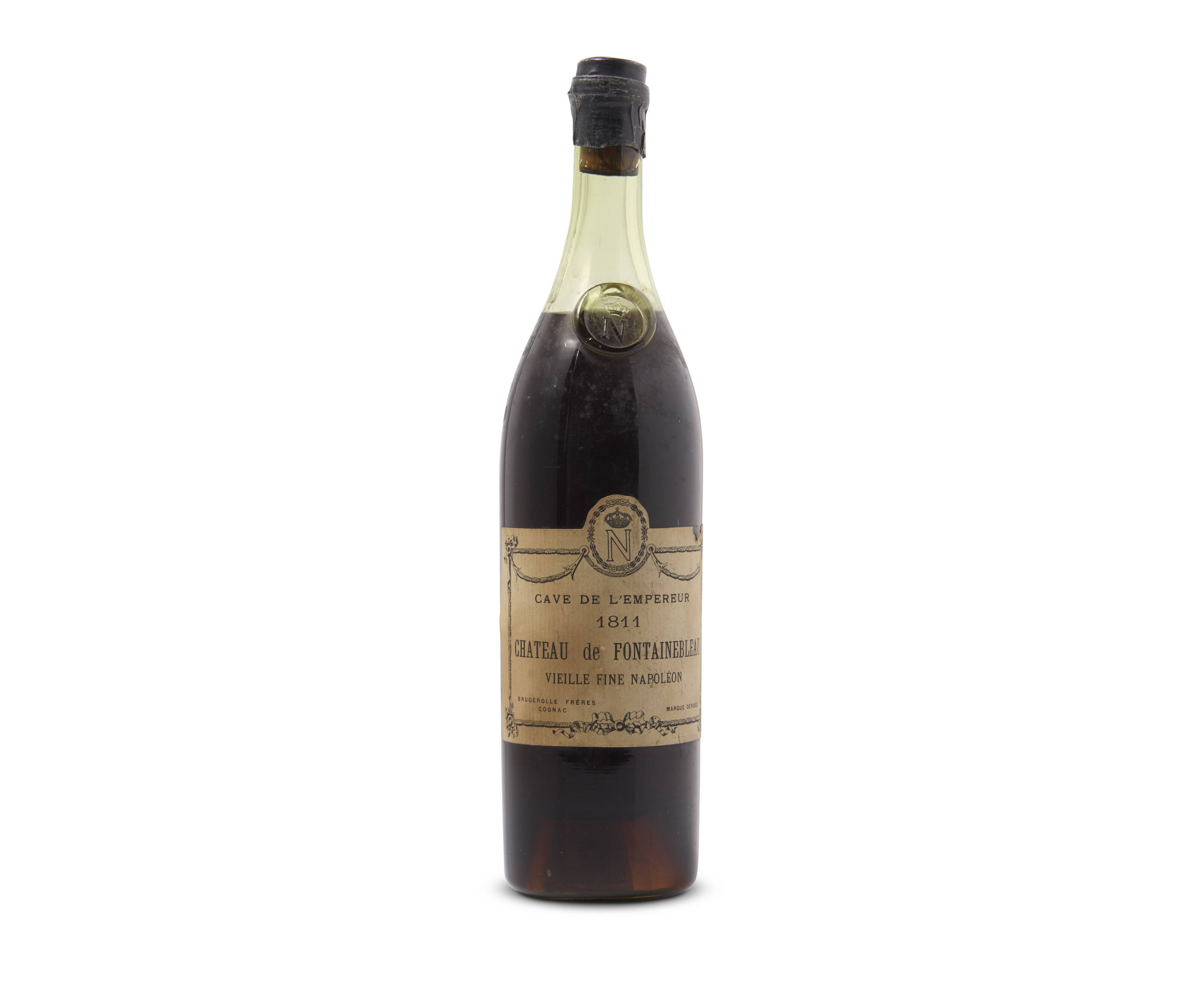 Brugerolle Freres, Chateau Fontainebleau, Vieille Fine Napoleon Cognac 1811, offered in Fine and Rare Wines and Spirits Online, Featuring Ancient Cognac and Part II of The Historical Vintage Port from the Cellars of Raby Castle, until 6 December 2024 at Christie's Online