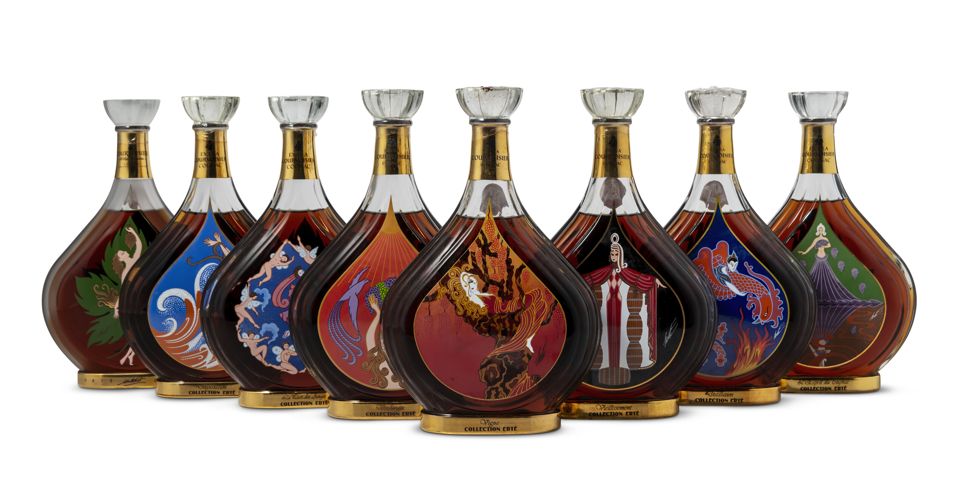 Erte Collection by Courvoisier, offered in Fine and Rare Wines and Spirits Online, Featuring Ancient Cognac and Part II of The Historical Vintage Port from the Cellars of Raby Castle, until 6 December 2024 at Christie's Online