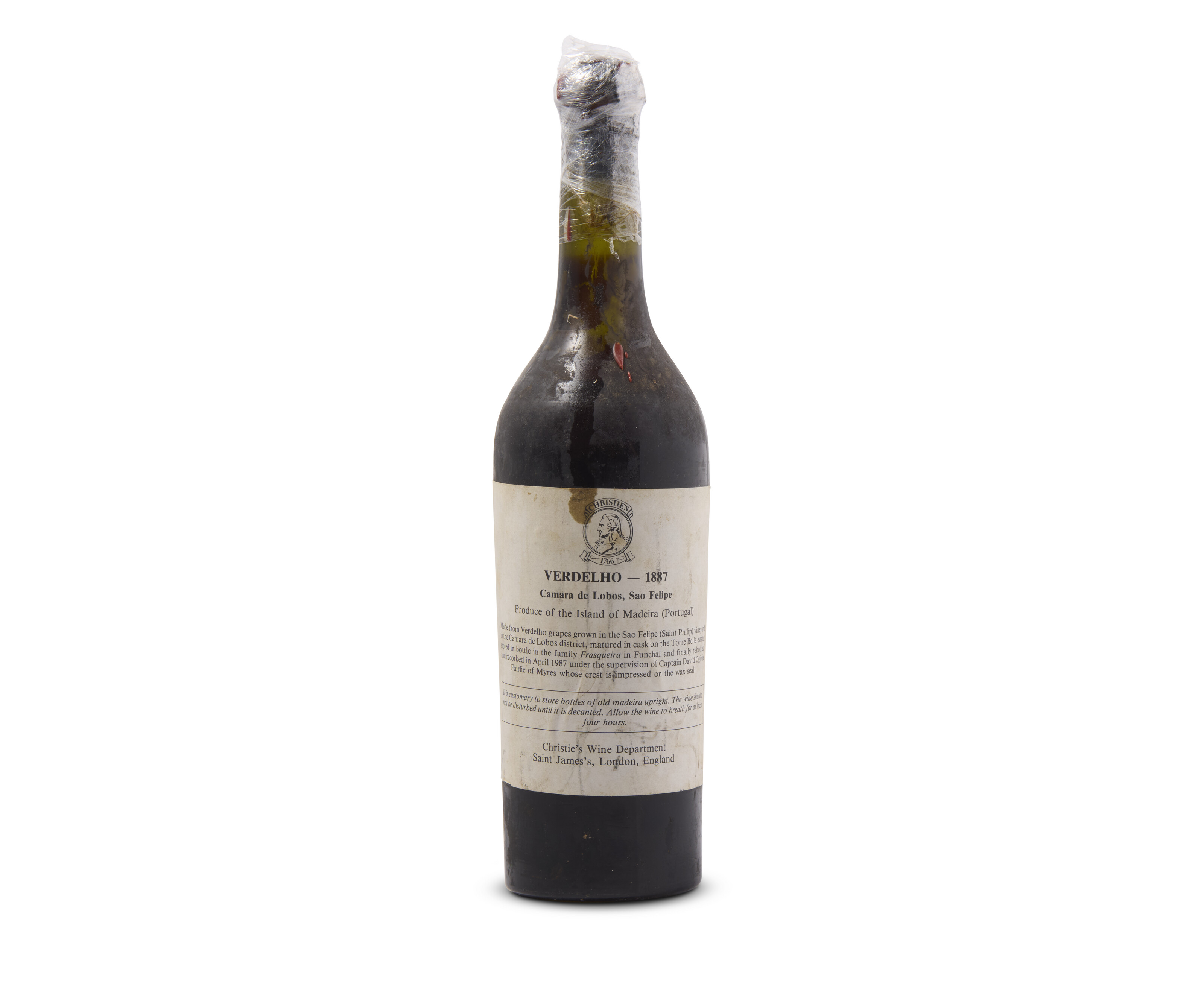 Torre Bella, Verdelho, Madeira 1876, Cracked wax capsule. Bin