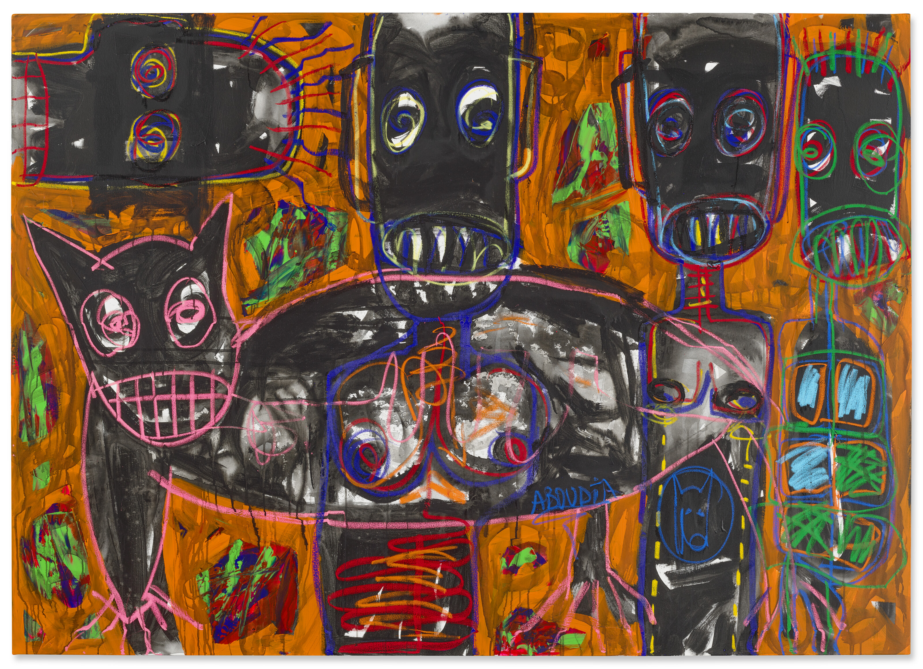 Aboudia, New Work London, 2014, offered in Modern & Contemporary Art Dubai until 31 May 2024 at Christie's Online