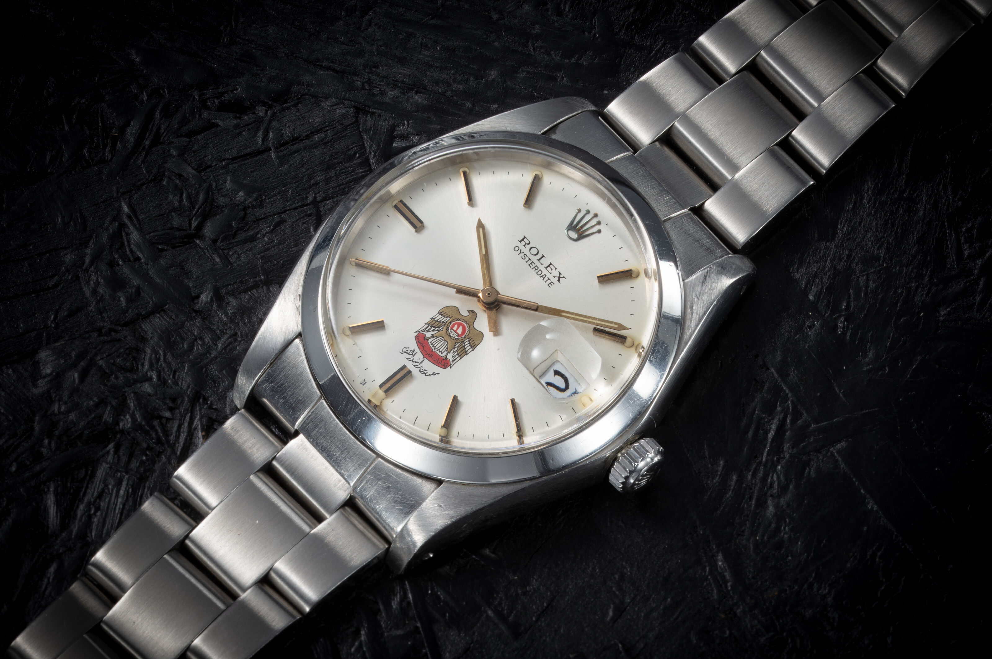 ROLEX OYSTERDATE 自動巻き UAEダイアル腕時計 ROLEX, OYSTERDATE REF. 6694, A STEEL MANUAL-WINDING WRISTWATCH
