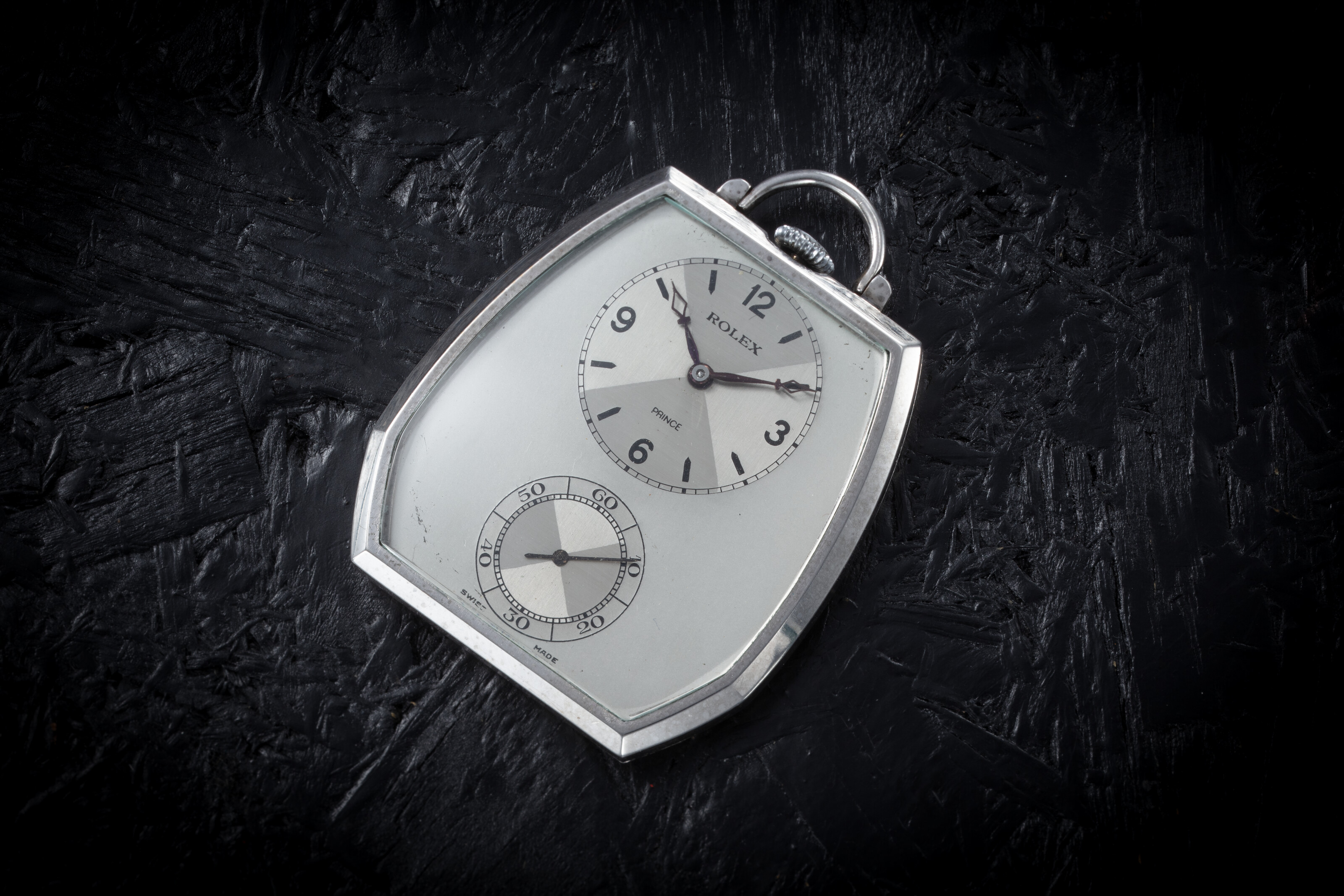 ROLEX, PRINCE REF. 1586, A RARE HEXAGONAL KEYLESS WHITE GOLD MANUAL ...