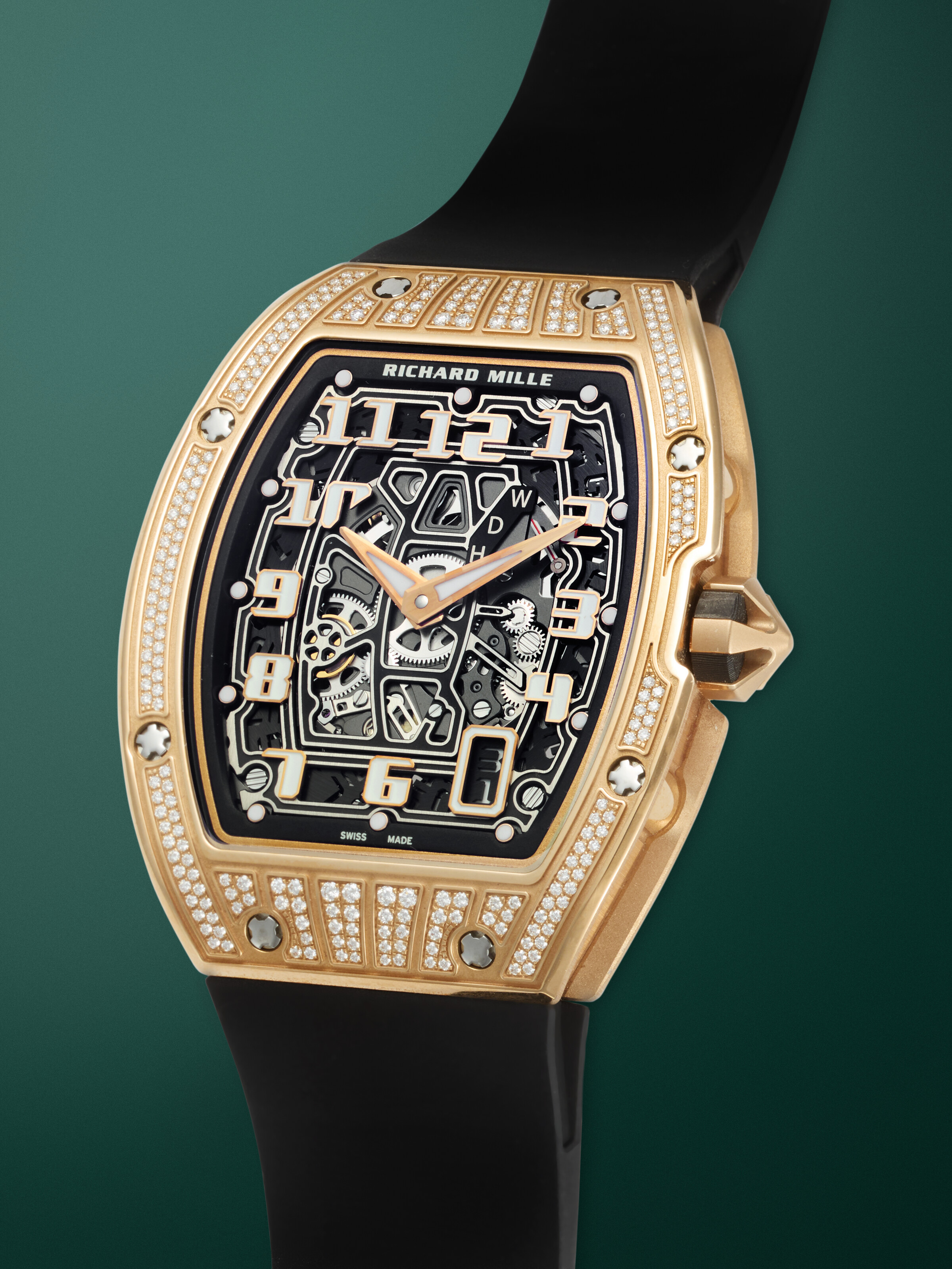 RICHARD MILLE RM67-01, A SLIM AND ATTRACTIVE GOLD AND DIAMOND-SET