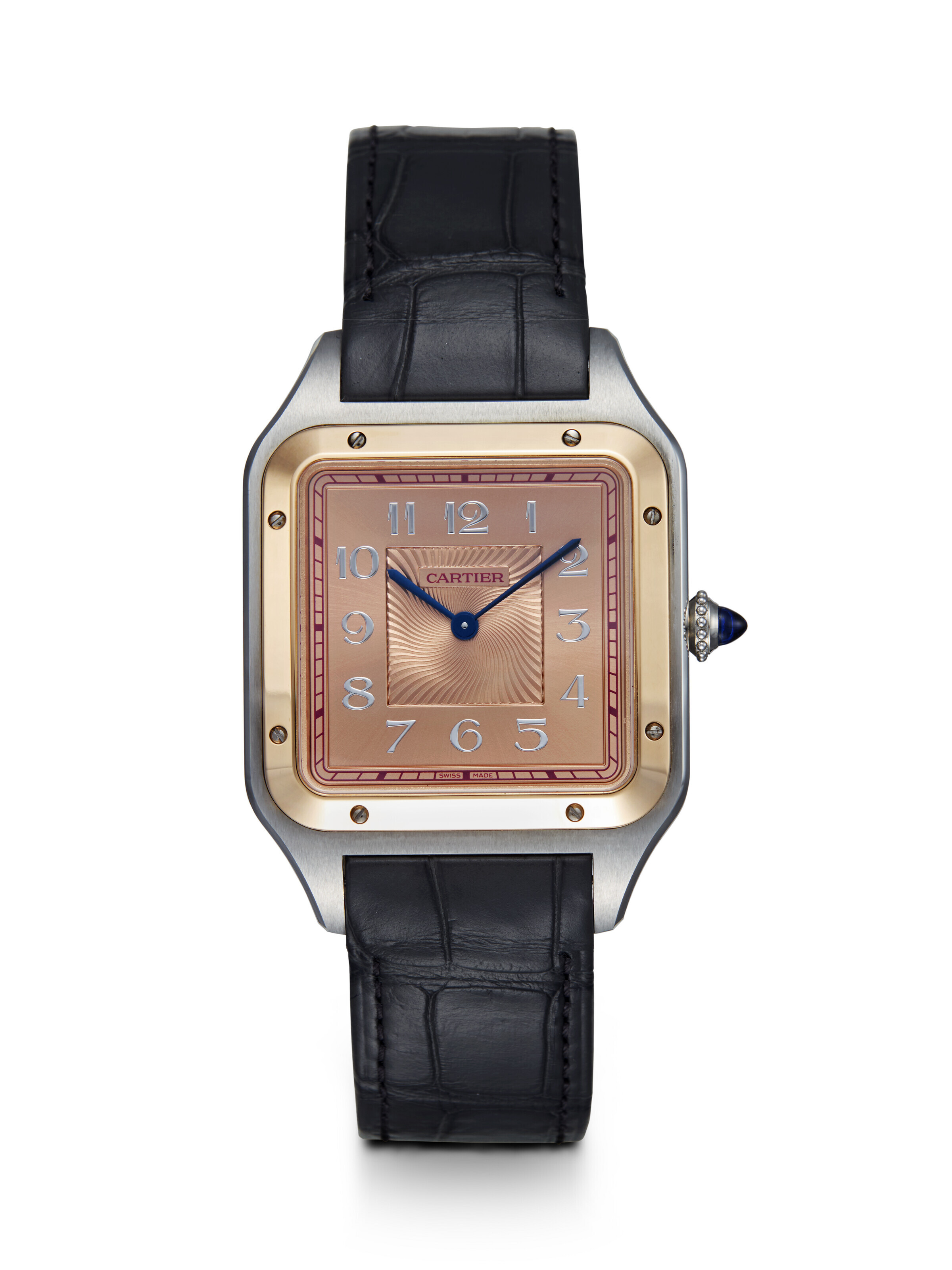 CARTIER SANTOS DUMONT XL, A FINE PLATINUM WRISTWATCH WITH EASTERN