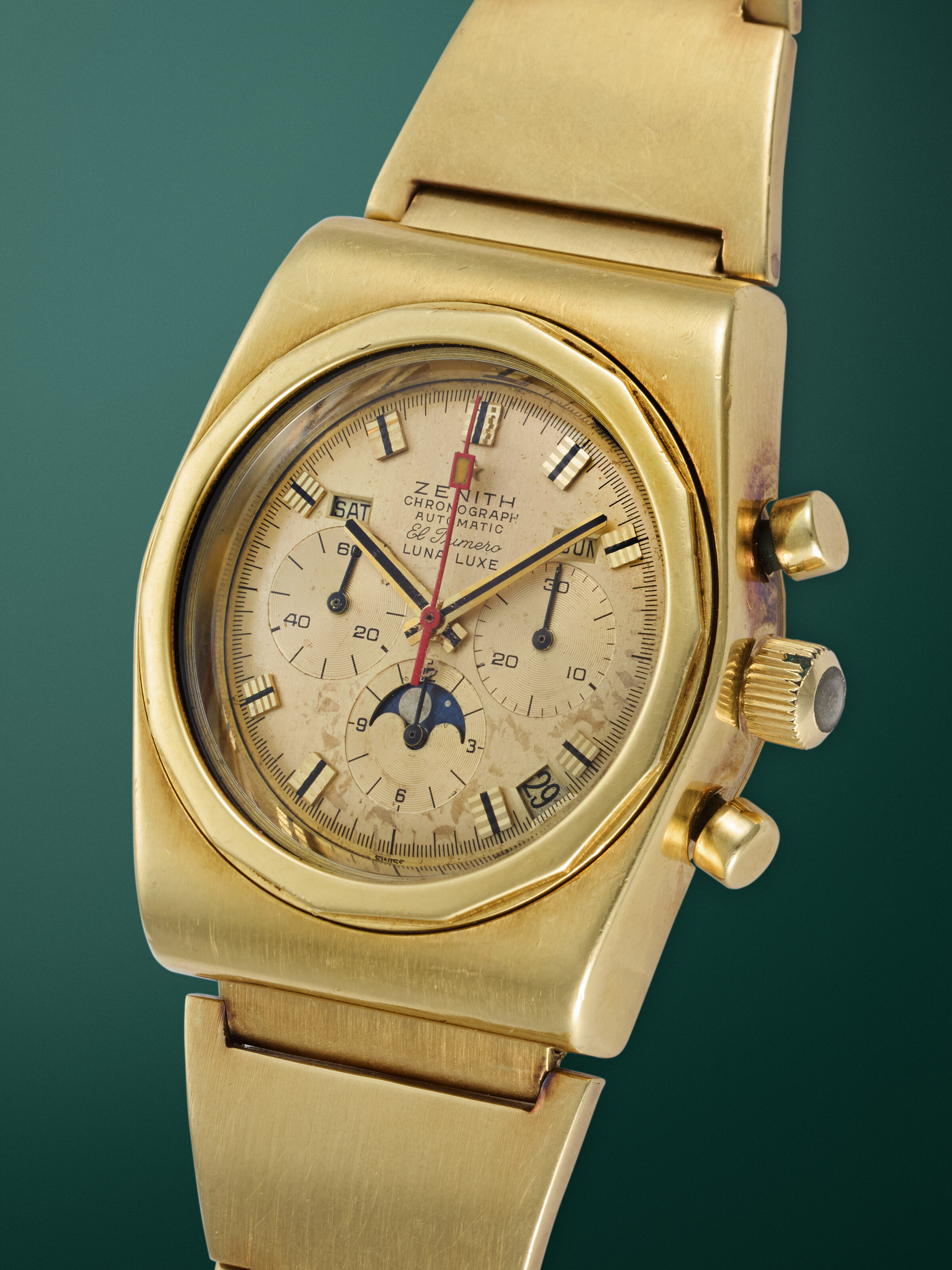 ZENITH, EL PRIMERO LUNA LUXE REF. 6630 , A RARE GOLD AUTOMATIC