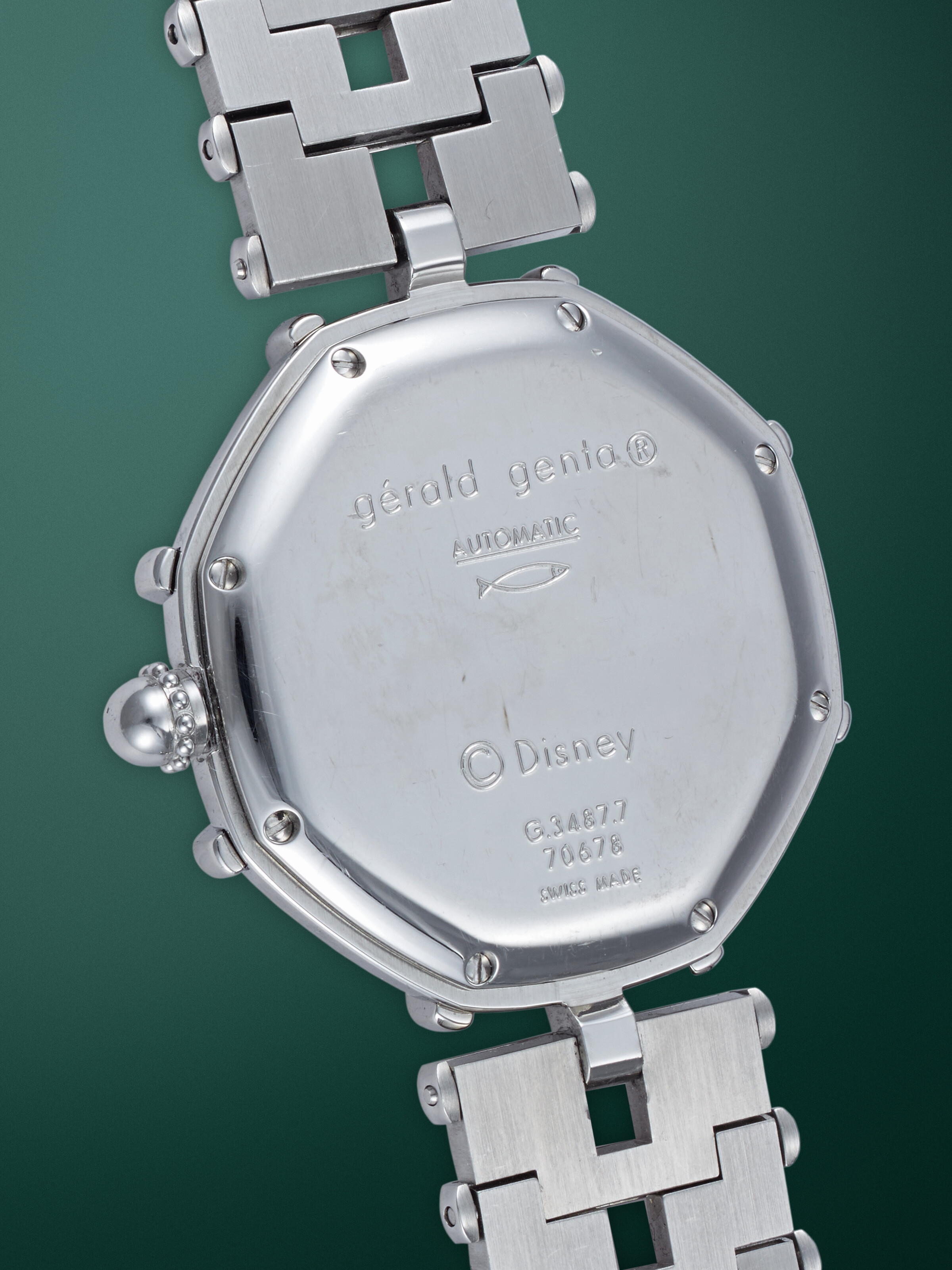 GERALD GENTA, A SET OF TWO (HIS AND HERS) OCTAGONAL STAINLESS