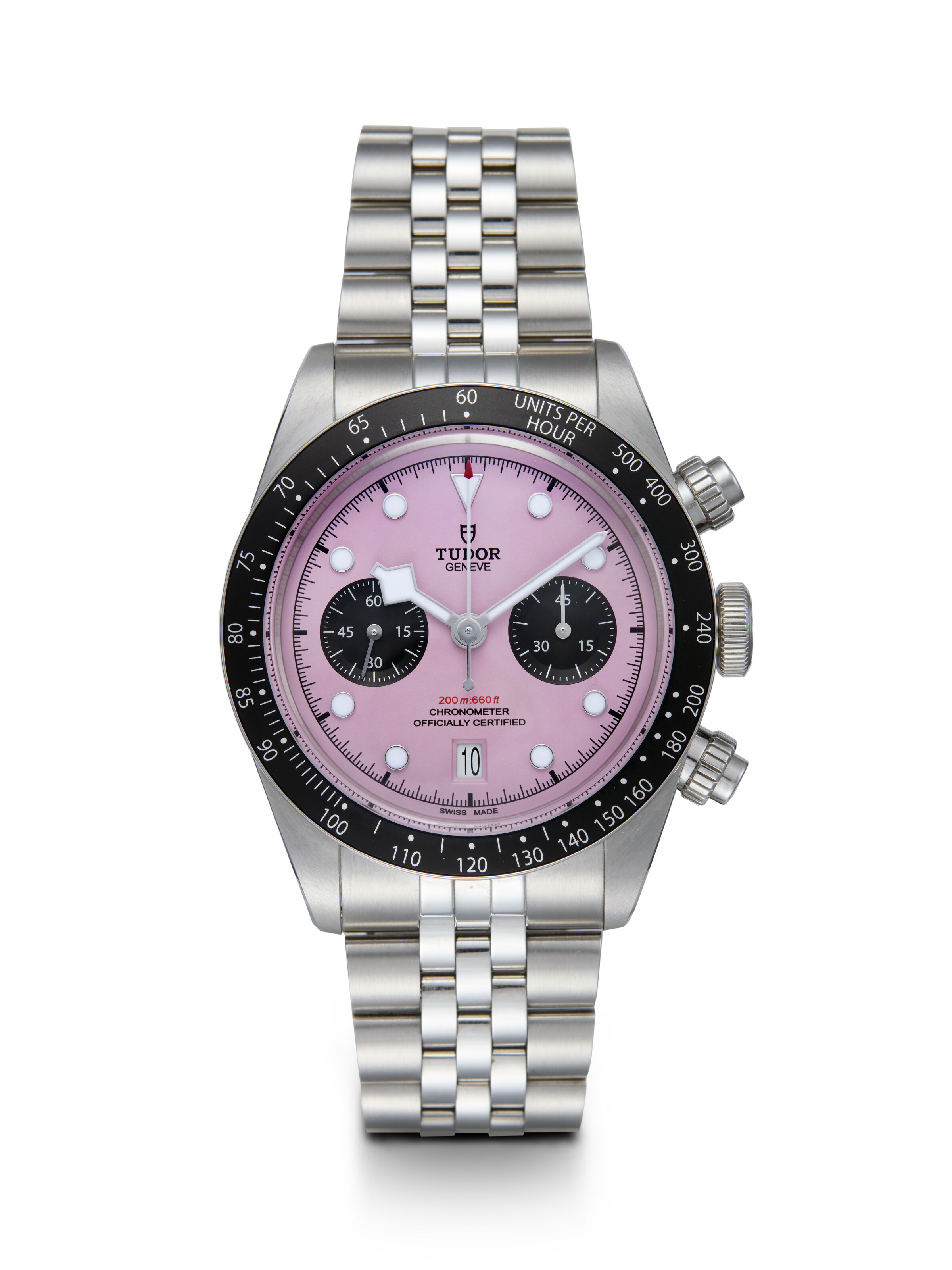 TUDOR, BLACK BAY CHRONO PINK 79360N, A RARE STAINLESS STEEL