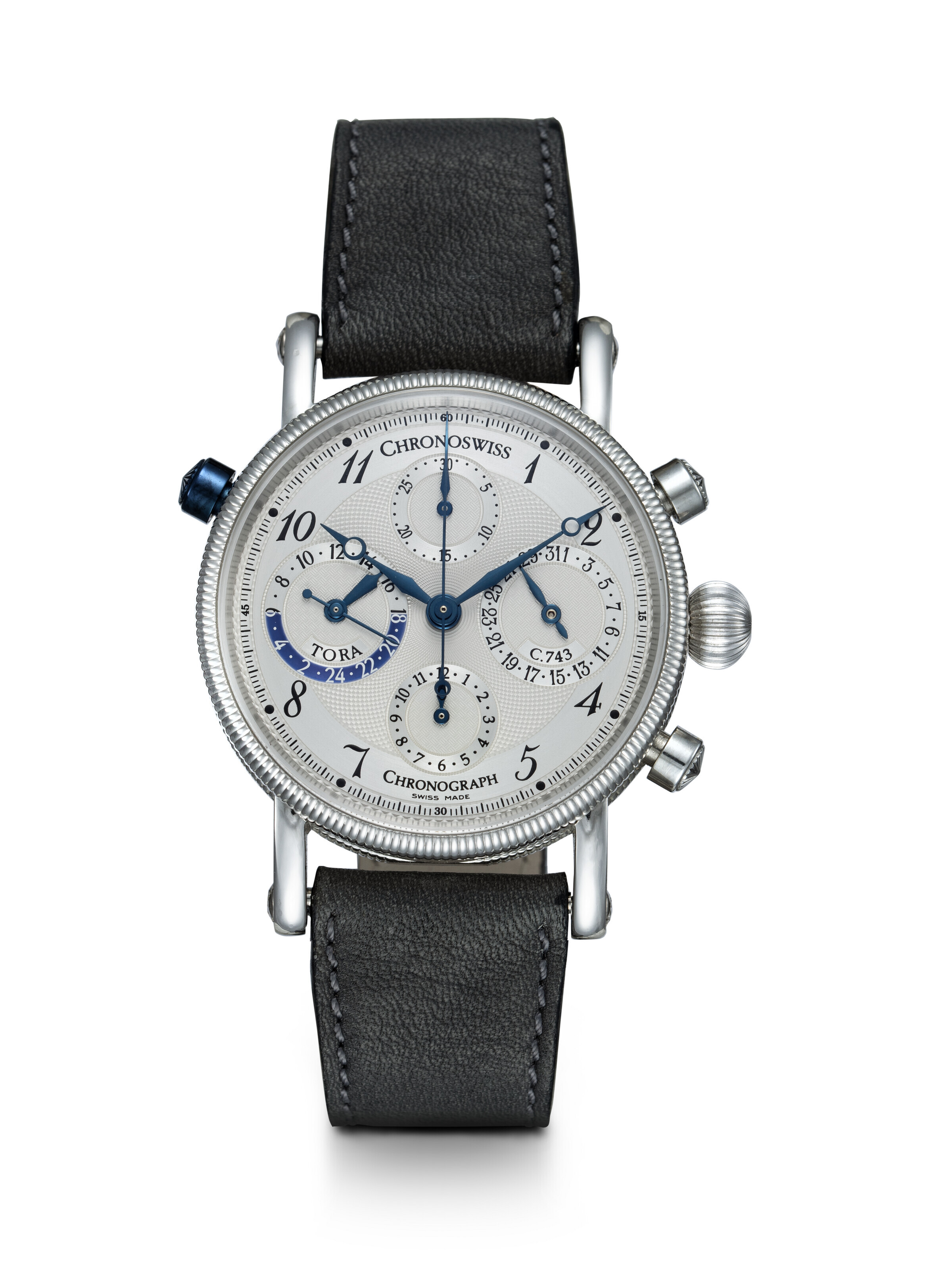 CHRONOSWISS, TORA GMT REF. CH 7420, A PLATINUM AUTOMATIC DUAL TIME