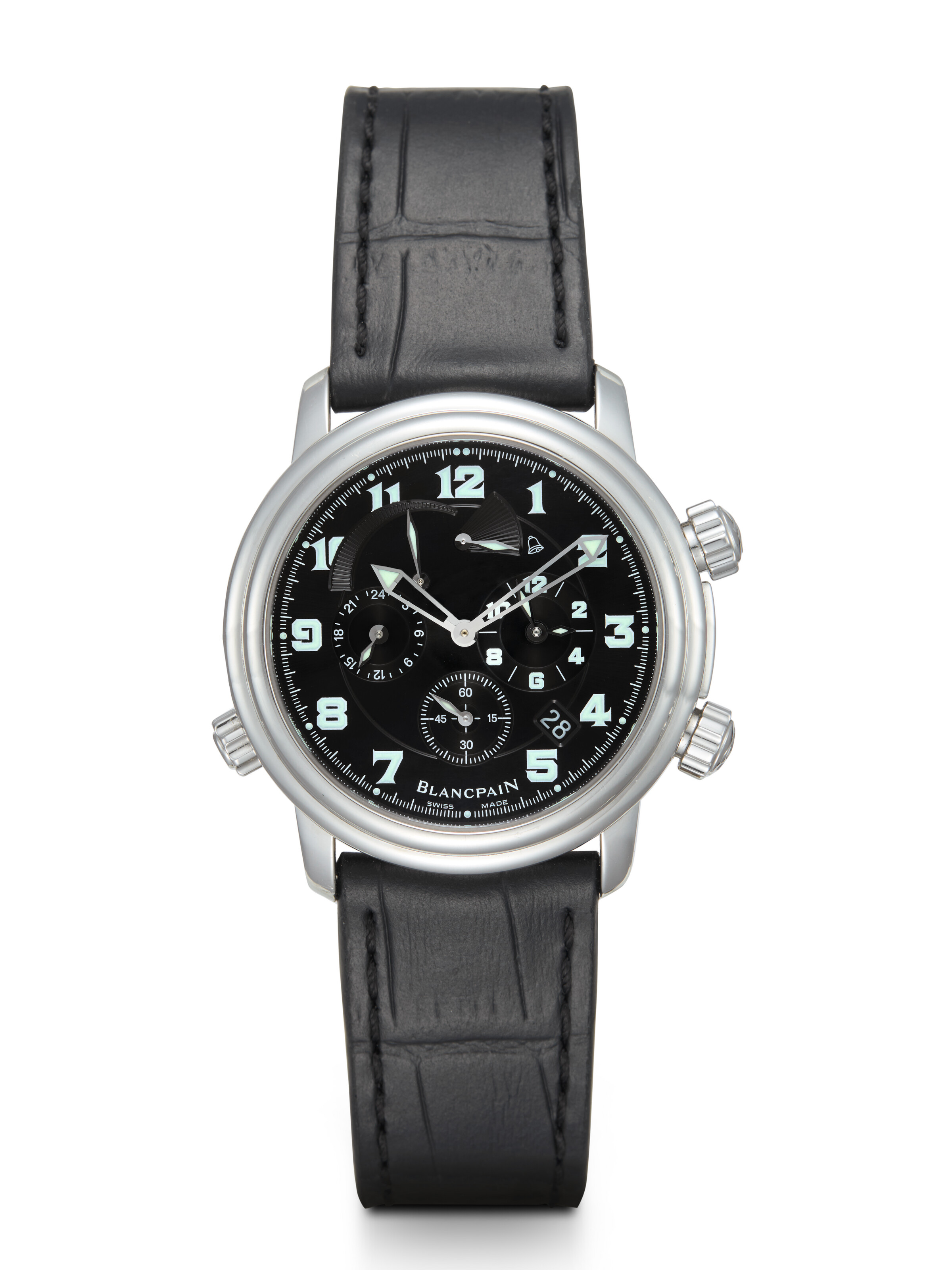 BLANCPAIN LEMAN REVEIL GMT, A STAINLESS STEEL AUTOMATIC DUAL TIME