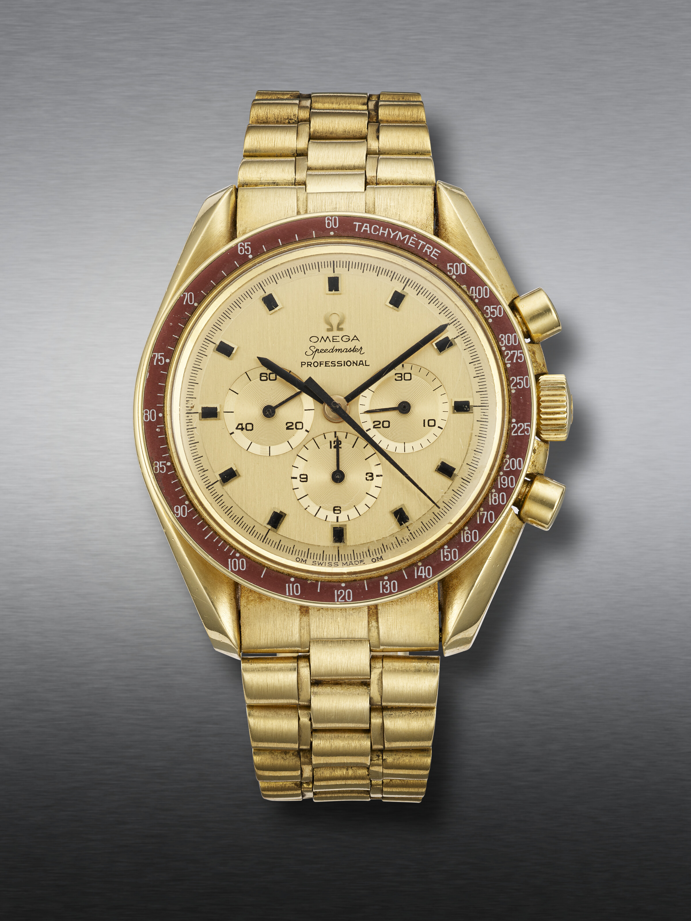 OMEGA EARLY AND RARE LIMITED EDITION YELLOW GOLD CHRONOGRAPH SPEEDMASTER APOLLO XI 1969 NO. 067 REF. 145.022BA Christie s
