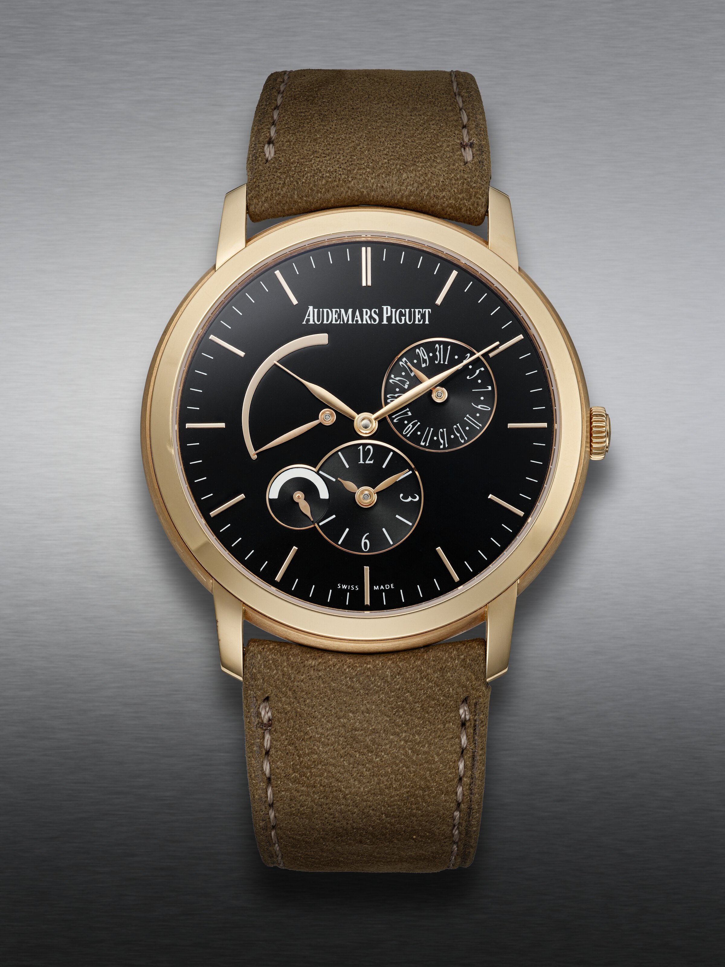 AUDEMARS PIGUET, PINK GOLD DUAL TIME ‘JULES AUDEMARS’, REF. 26380OR ...