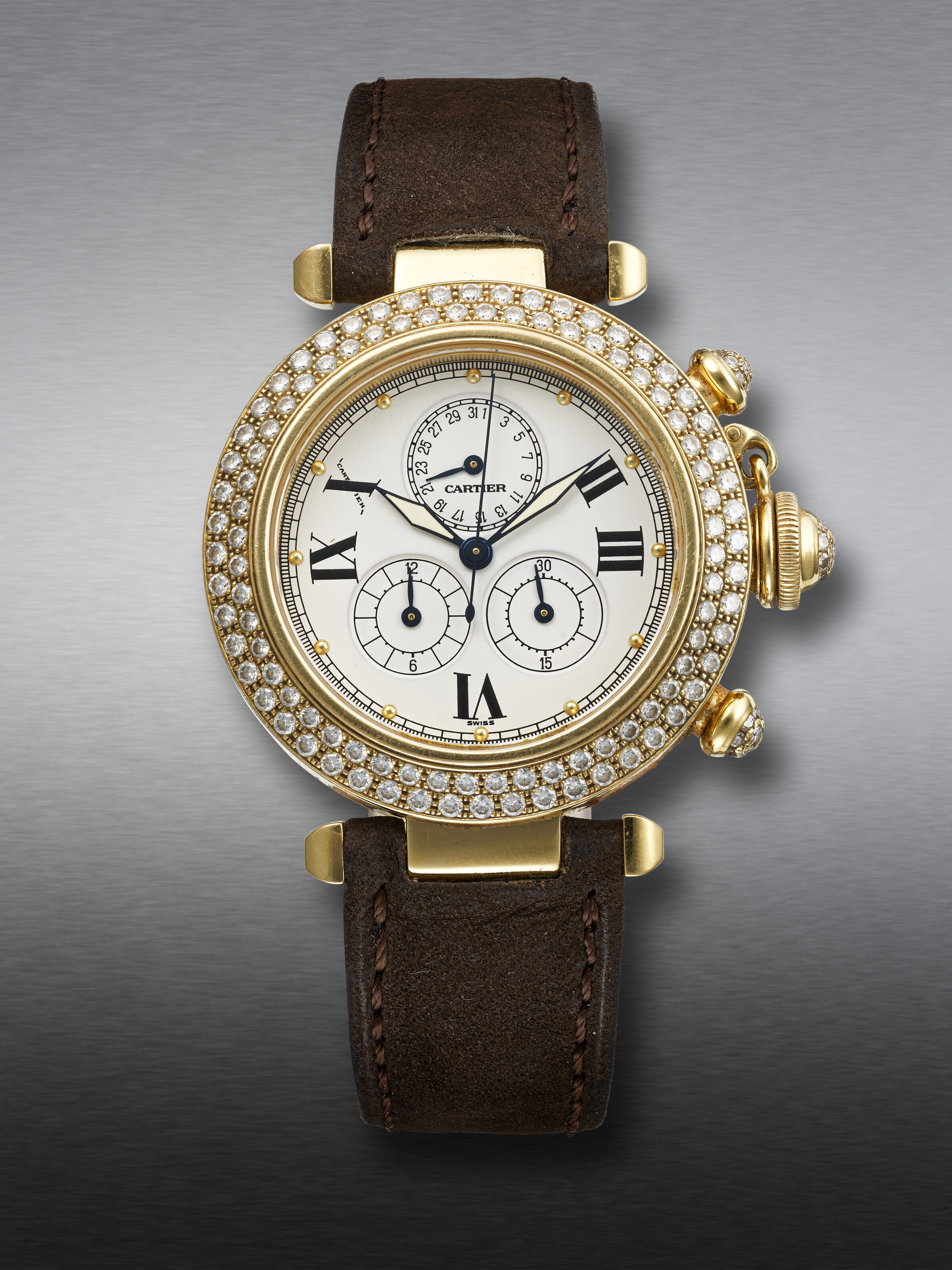 Cartier pasha chronograph gold hot sale