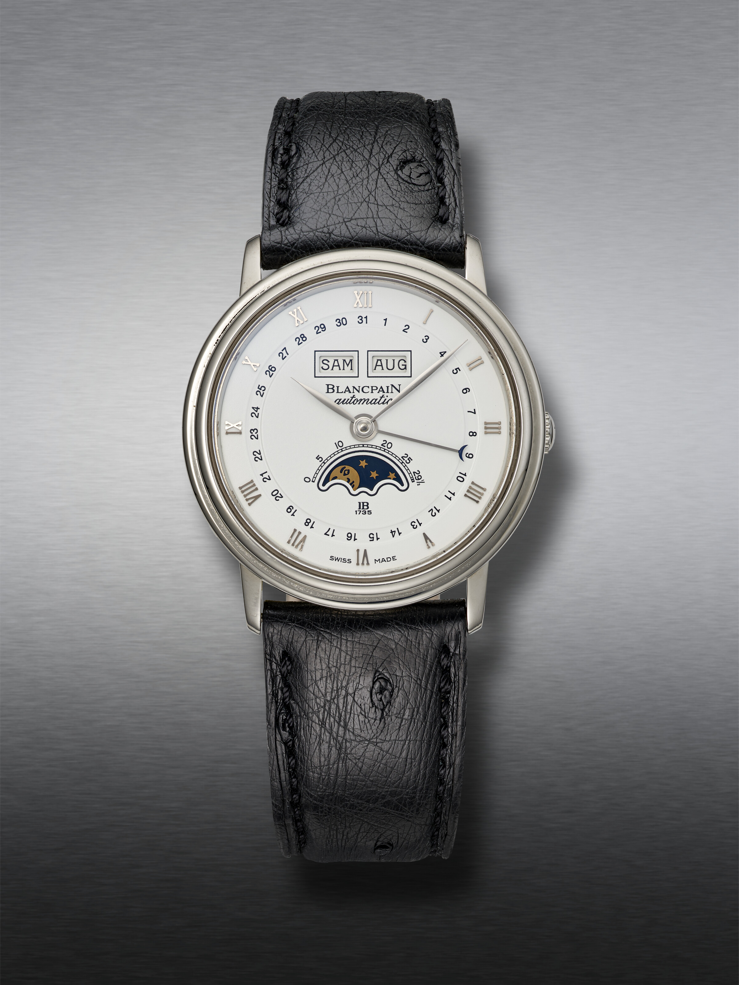 BLANCPAIN, STAINLESS STEEL TRIPLE CALENDAR ‘VILLERET’ WITH MOON PHASES