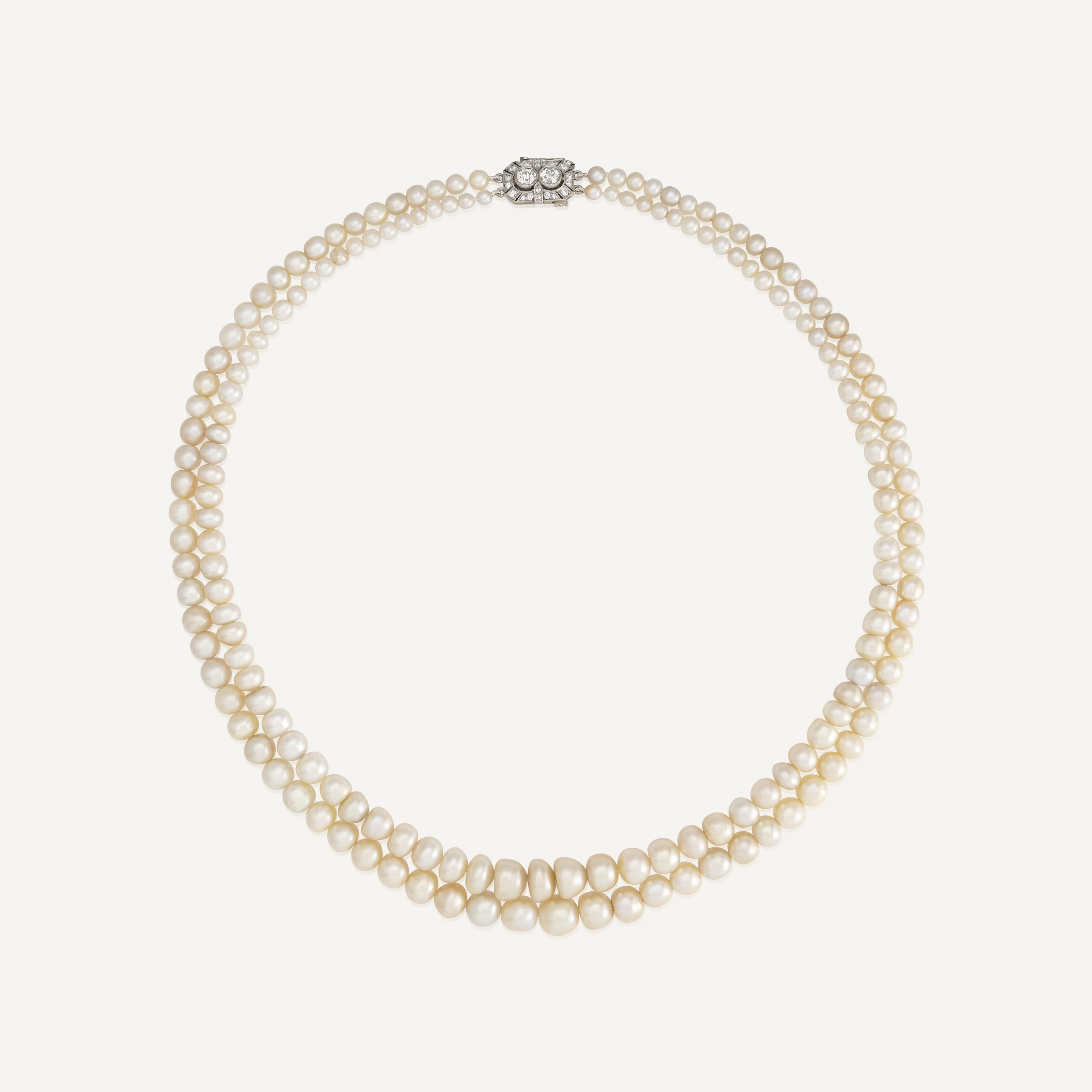 Catalog image of NATURAL, CULTURED PEARL AND DIAMOND NECKLACE