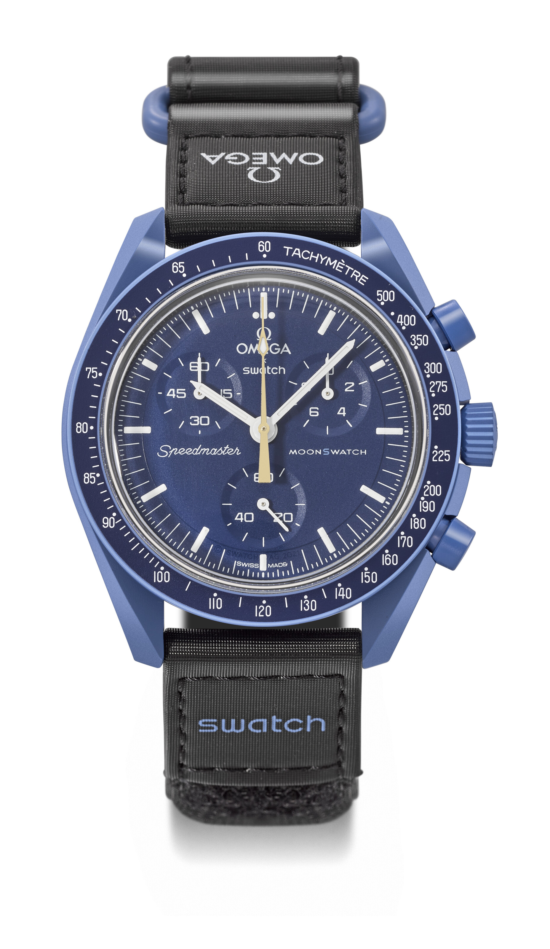 Omega x Swatch. Bioceramic moonswatch mission to neptune model, no. 1'000'000, circa 2022, offered in Rare Watches Including Watches for ELA on 11 November 2024 at Christie's in Geneva