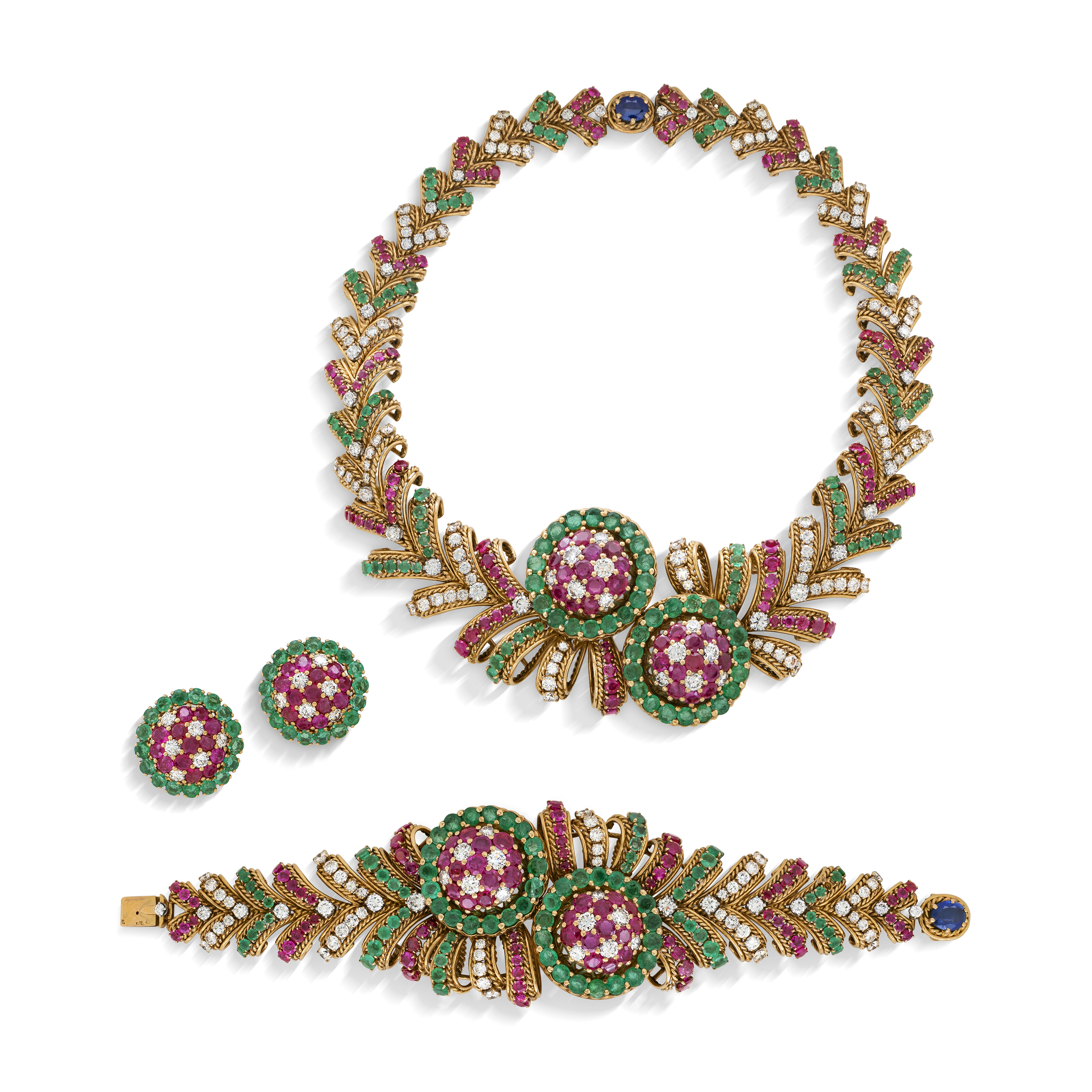 VAN CLEEF & ARPELS EMERALD, CULTURED PEARL AND DIAMOND 'ZIP