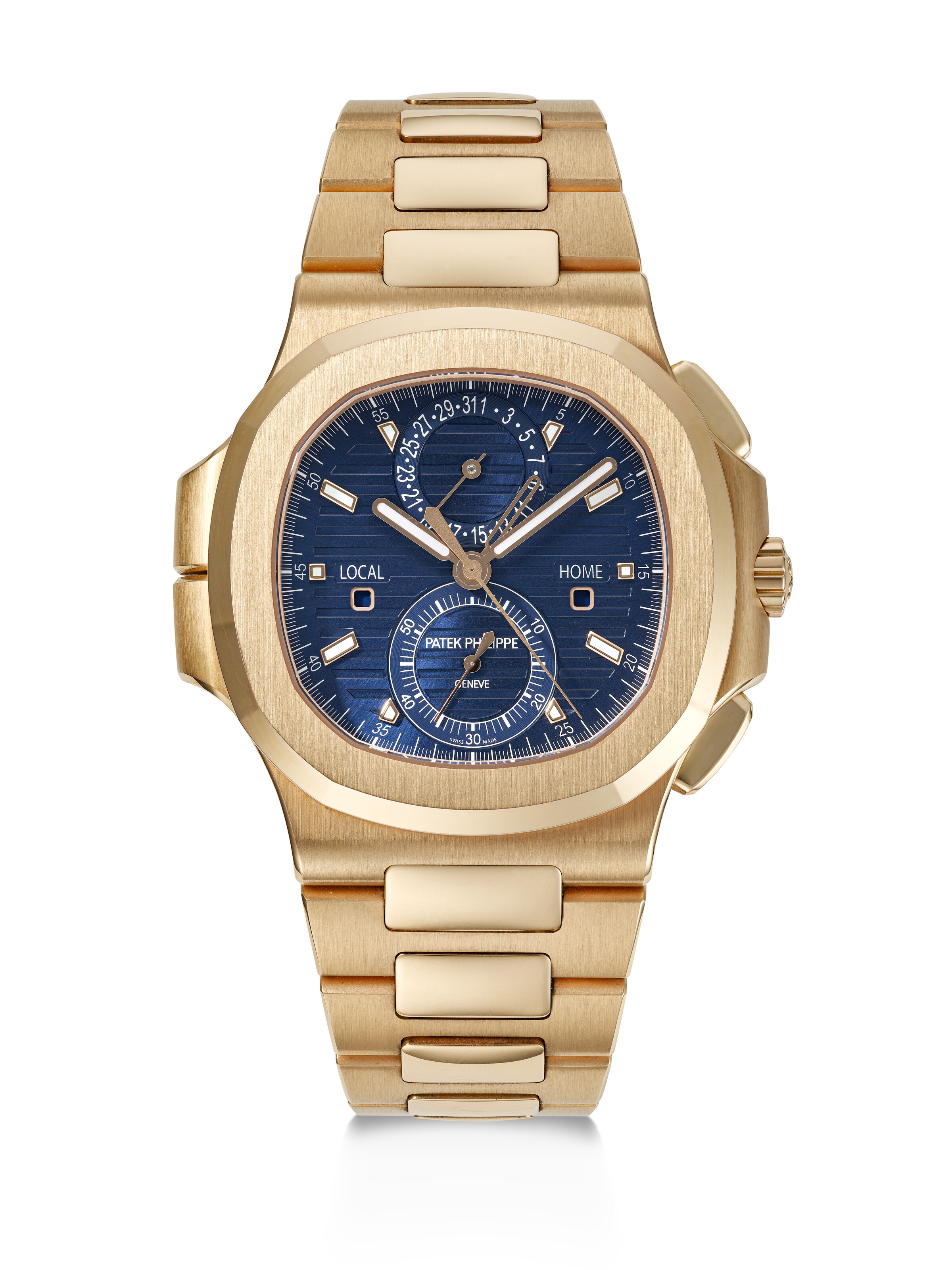 PATEK PHILIPPE SOUGHT AFTER PINK GOLD FLYBACK CHRONOGRAPH DUAL TIME NAUTILUS REF. 5990 1R 001