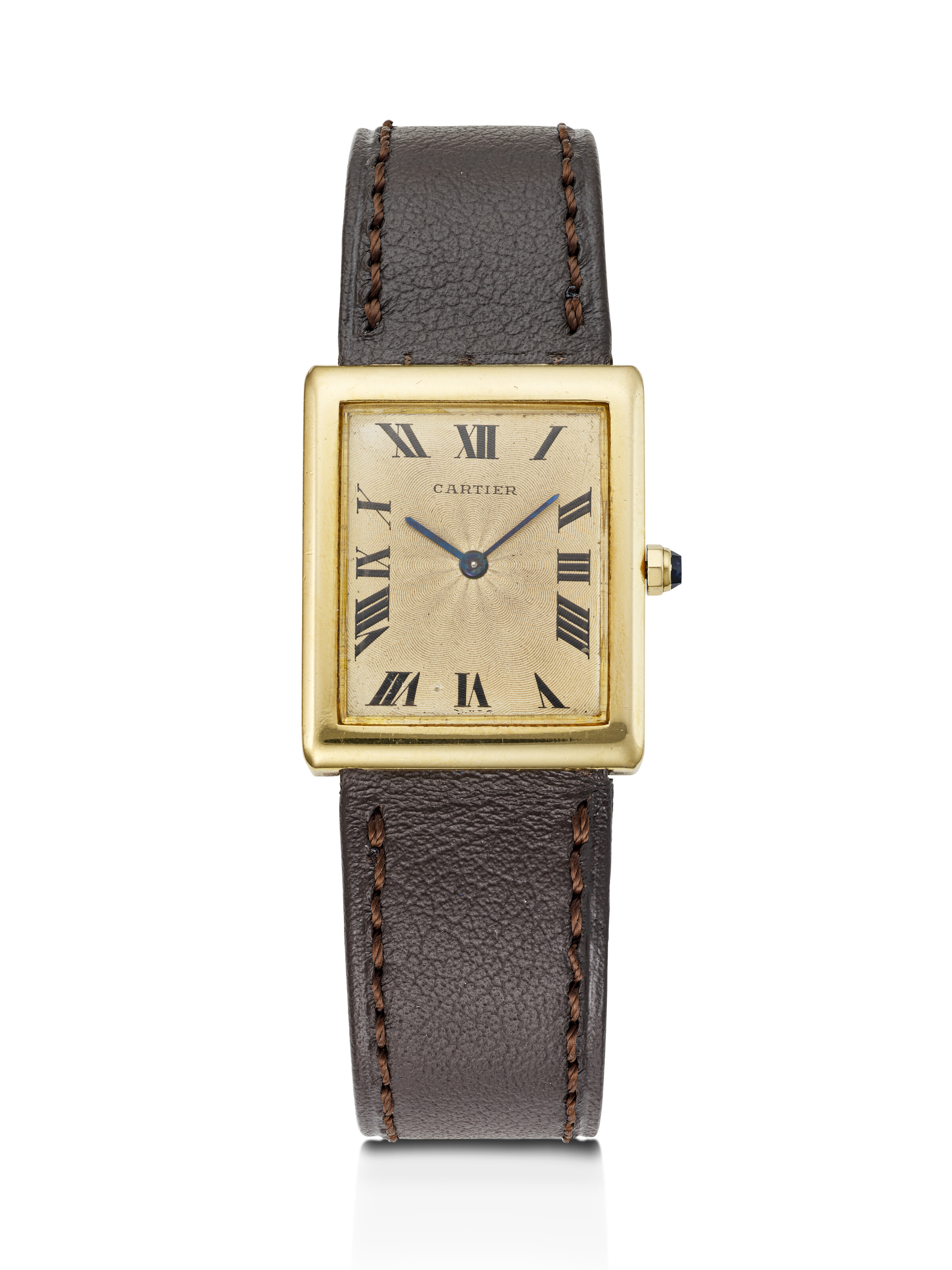 CARTIER, RARE YELLOW GOLD 'TANK DUOPLAN', WITH 'EAGLE BEAK' LUGS