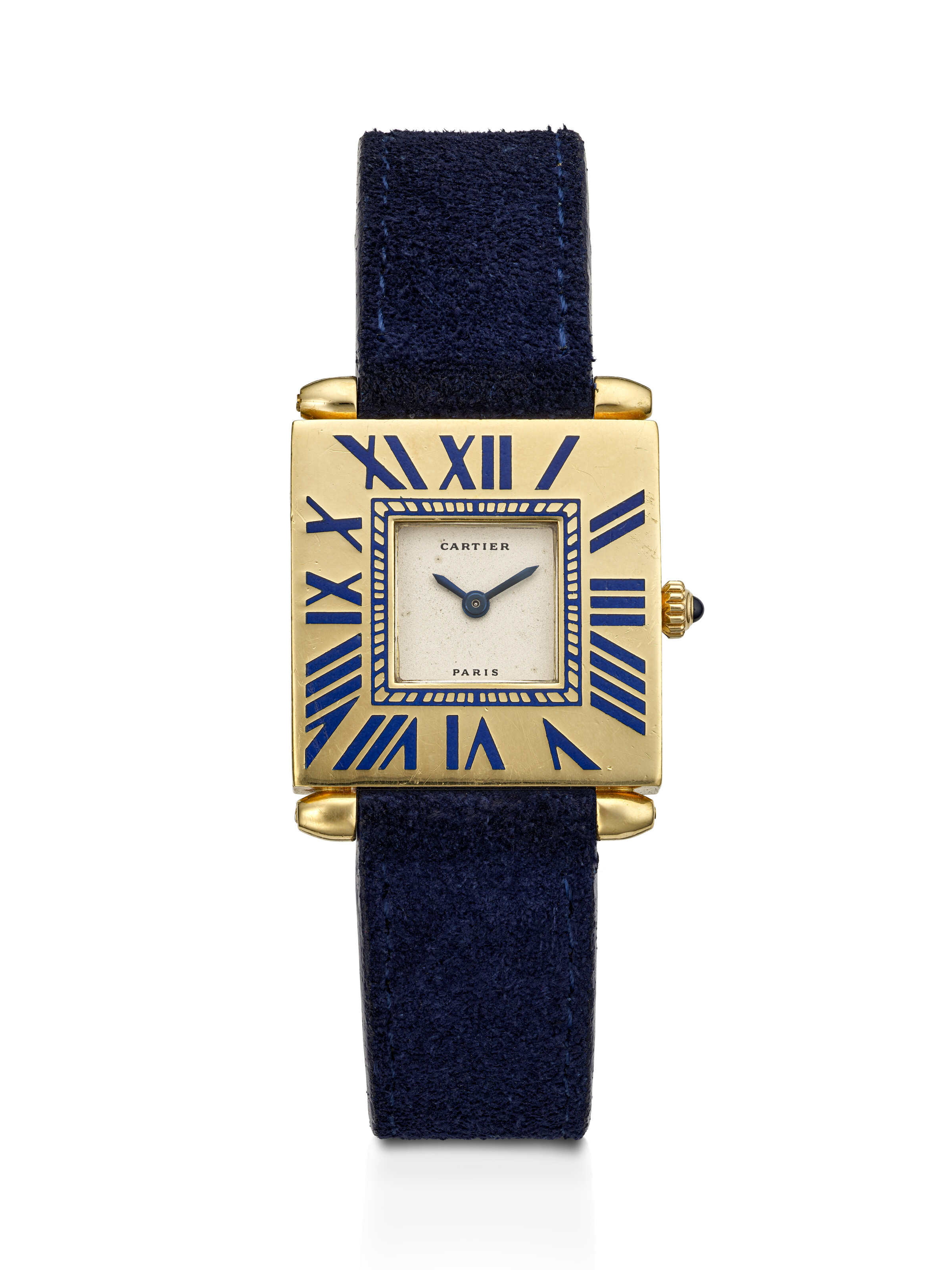 Cartier リモージュ 大皿 プレート ヴィンテージ aq11861 CARTIER, WHITE GOLD AND ENAMEL 'TANK RECTANGULAIRE A PATTES VIS