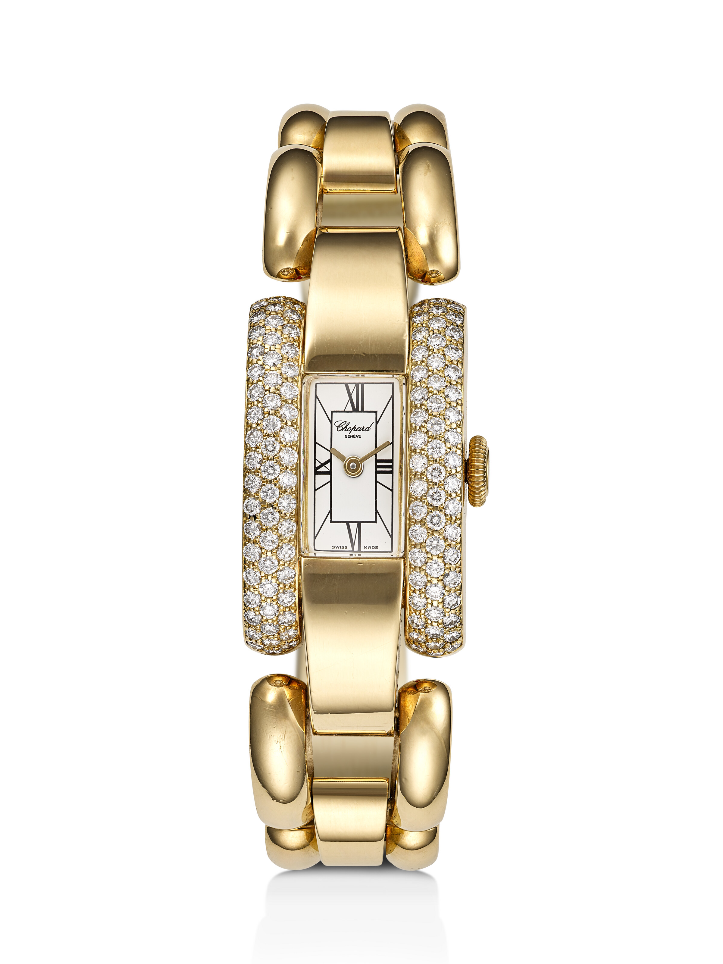 CHOPARD, YELLOW GOLD AND DIAMOND-SET QUARTZ 'LA STRADA', REF. 433