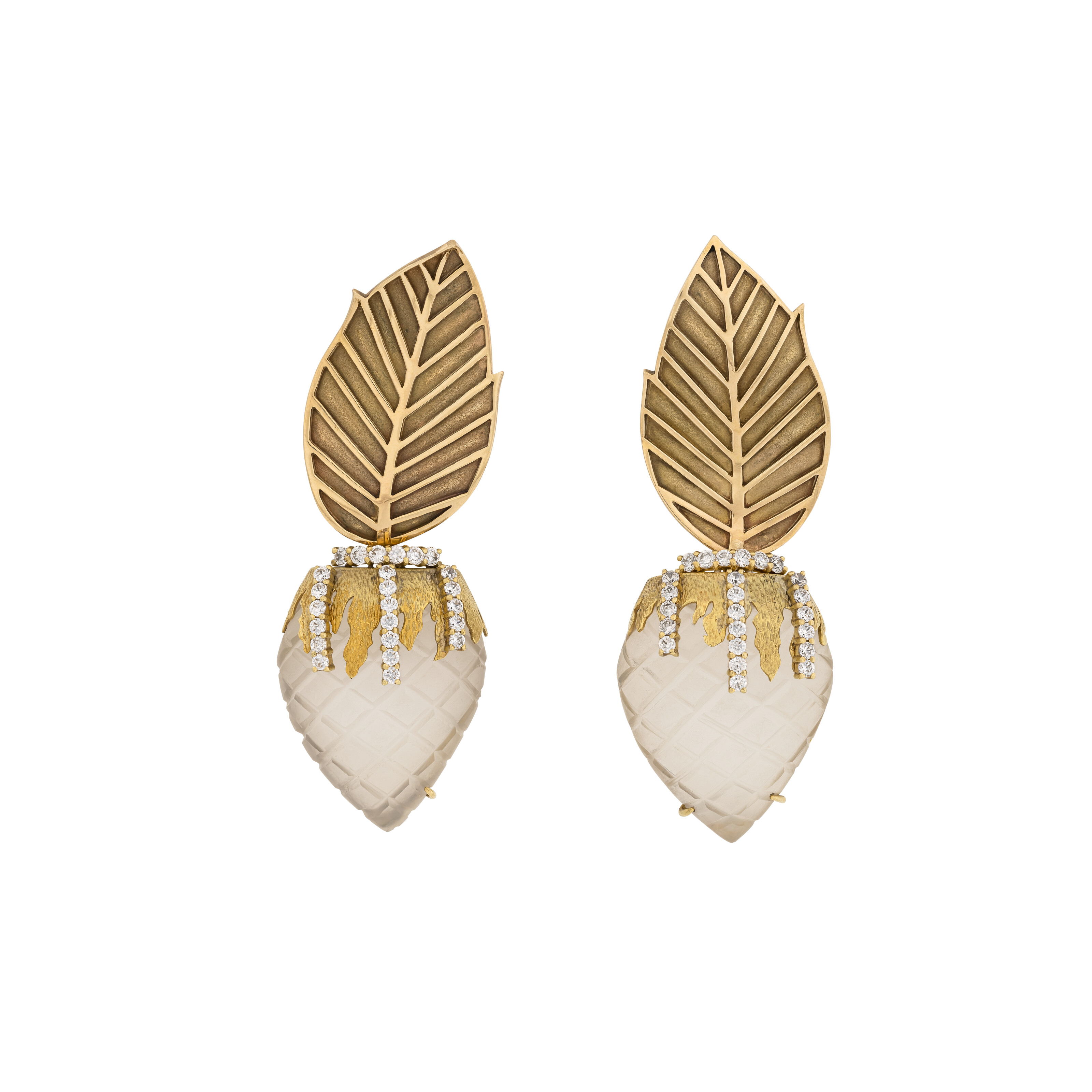 TIFFANY & CO., ANGELA CUMMINGS ROCK CRYSTAL AND DIAMOND ACORN
