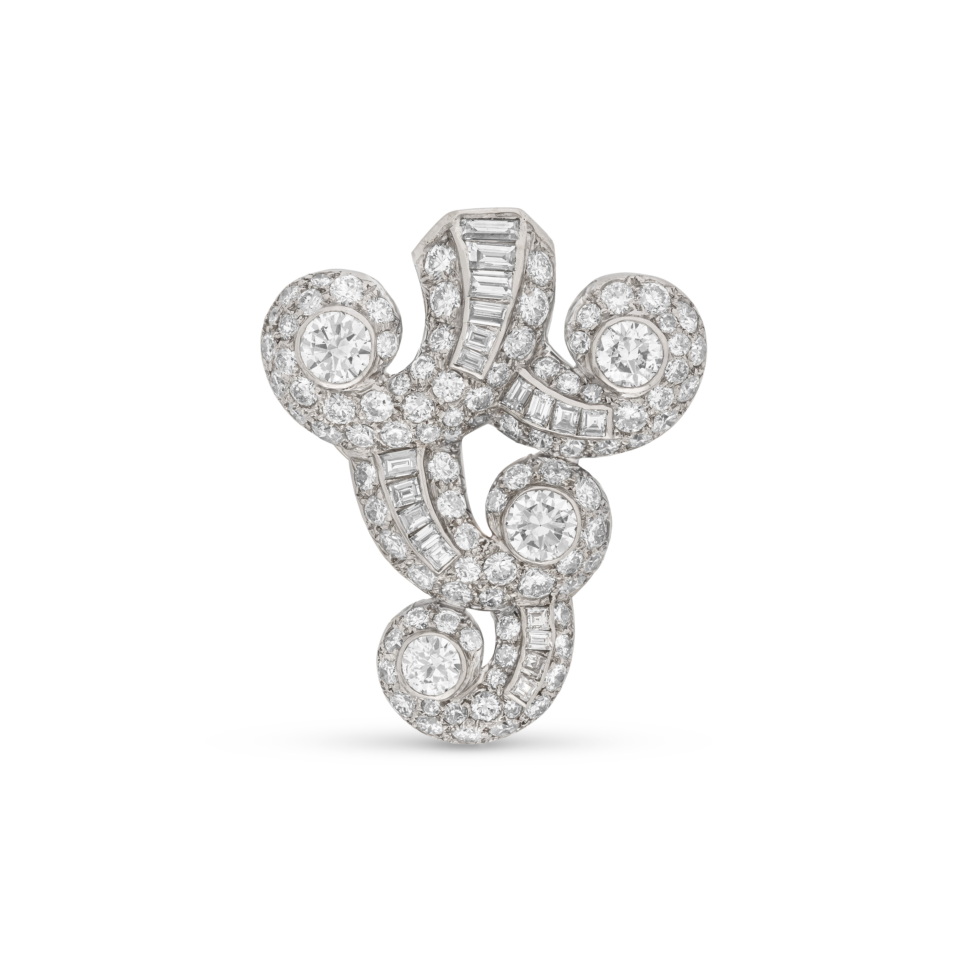 Catalog image of SUZANNE BELPERRON ART DECO DIAMOND CLIP-BROOCH