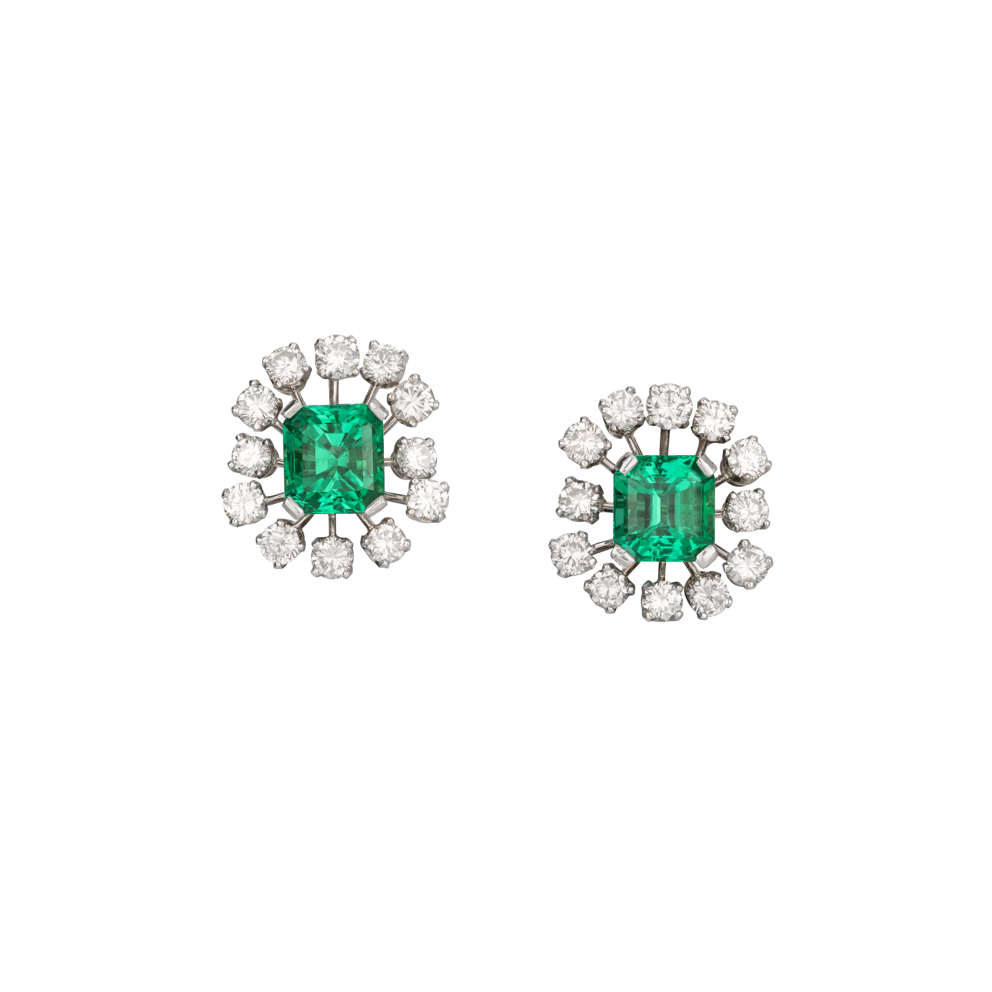 Catalog image of EMERALD AND DIAMOND EARRINGS