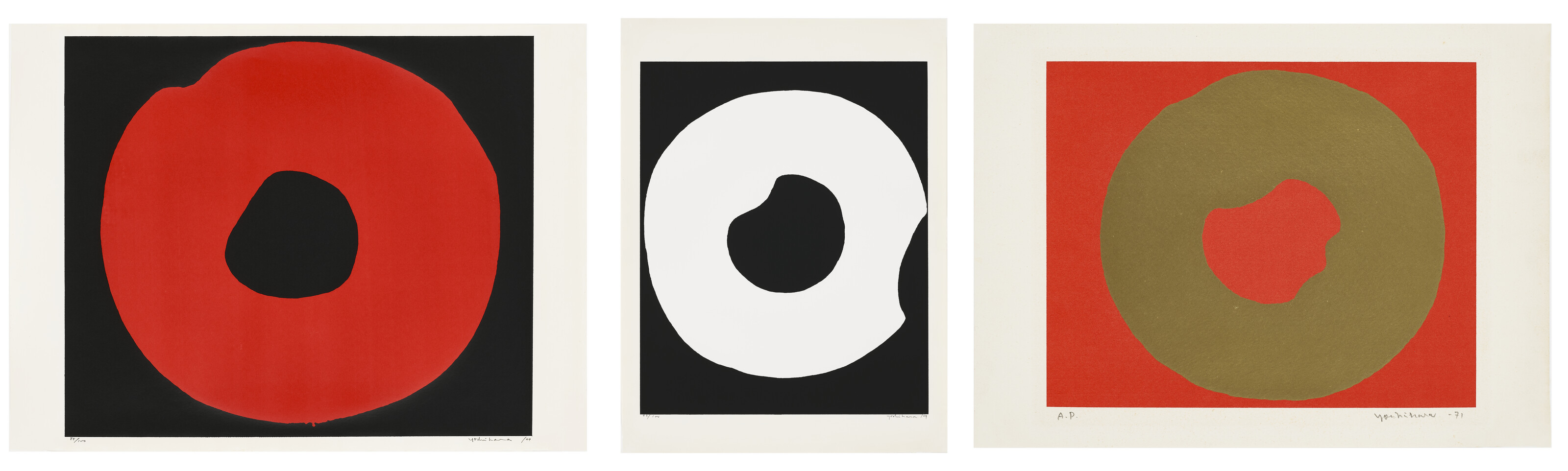JIRO YOSHIHARA (1905-1972), Red circle on the Black; White circle