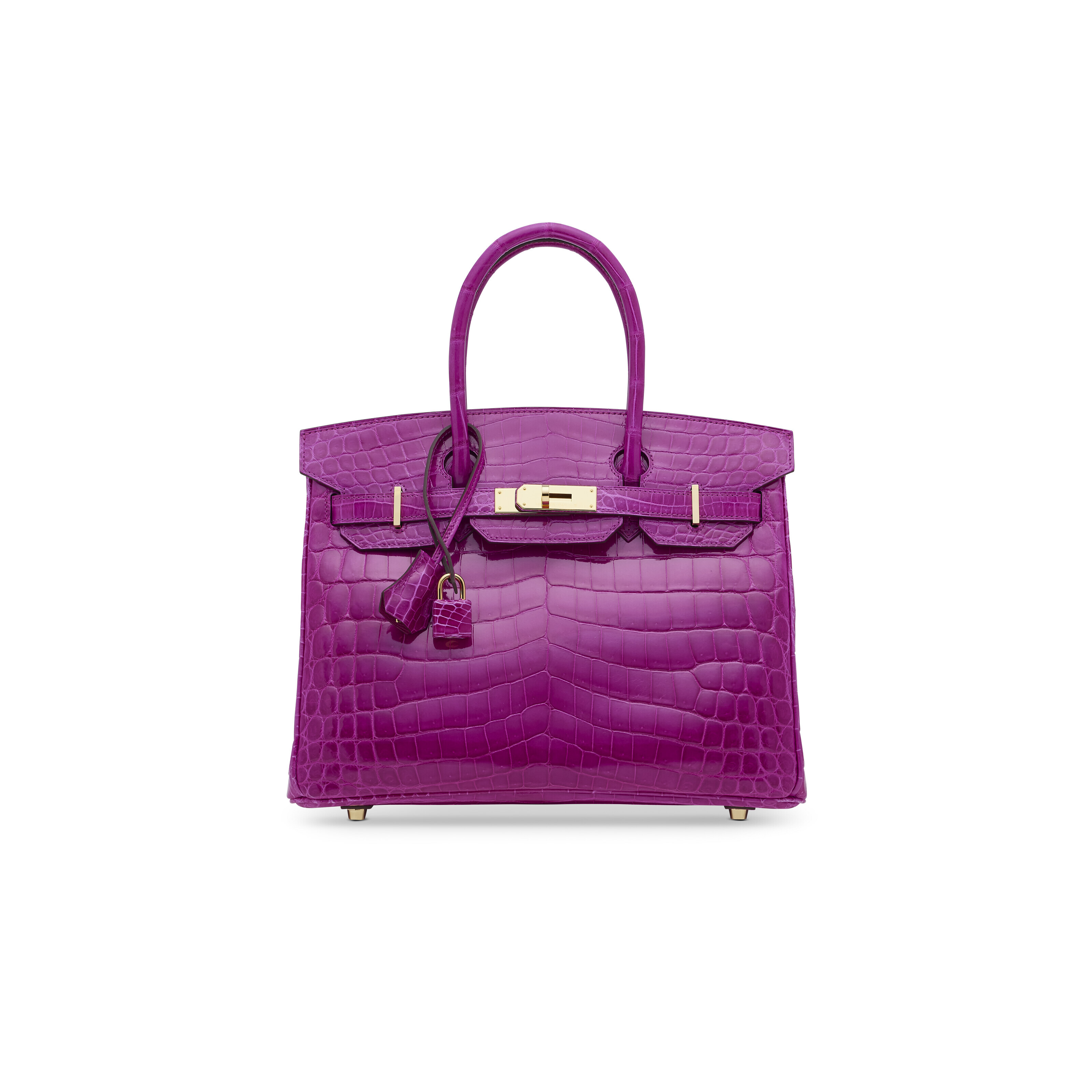 A SHINY ROSE SCHÉHÉRAZADE POROSUS CROCODILE BIRKIN 30 WITH GOLD