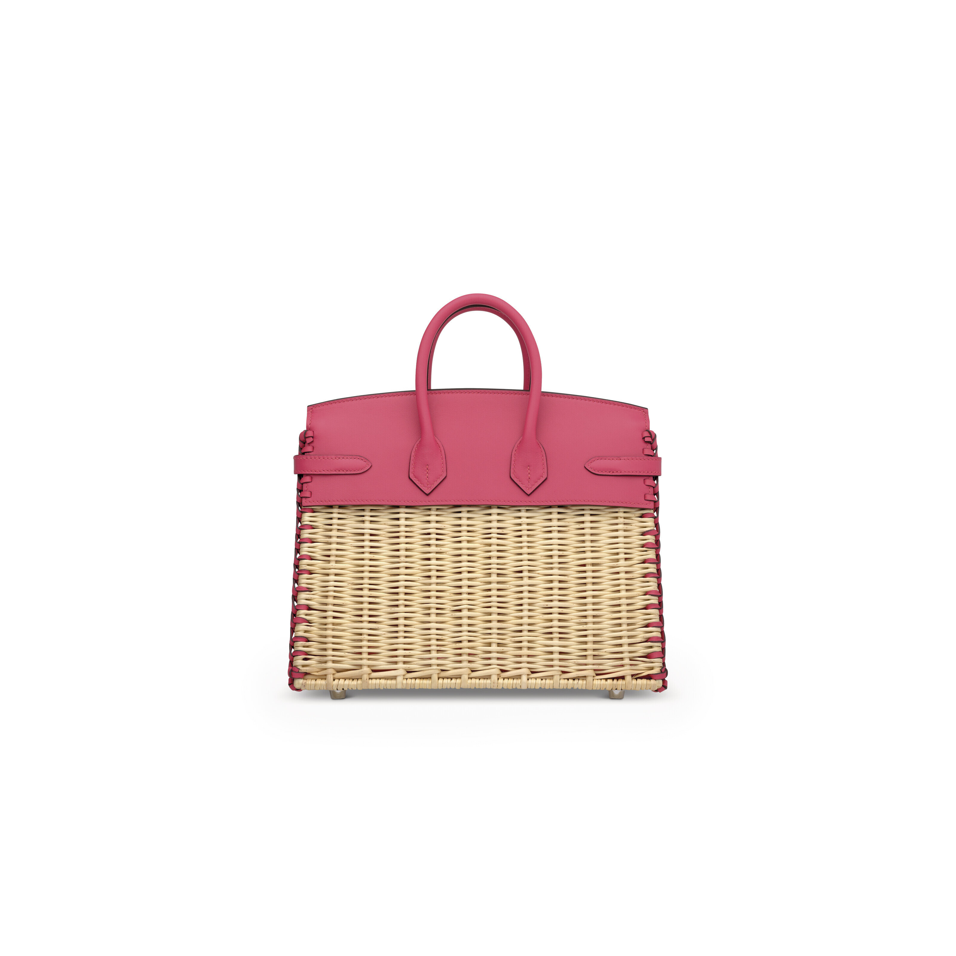 A LIMITED EDITION FRAMBOISE SWIFT LEATHER & OSIER PICNIC BIRKIN 25