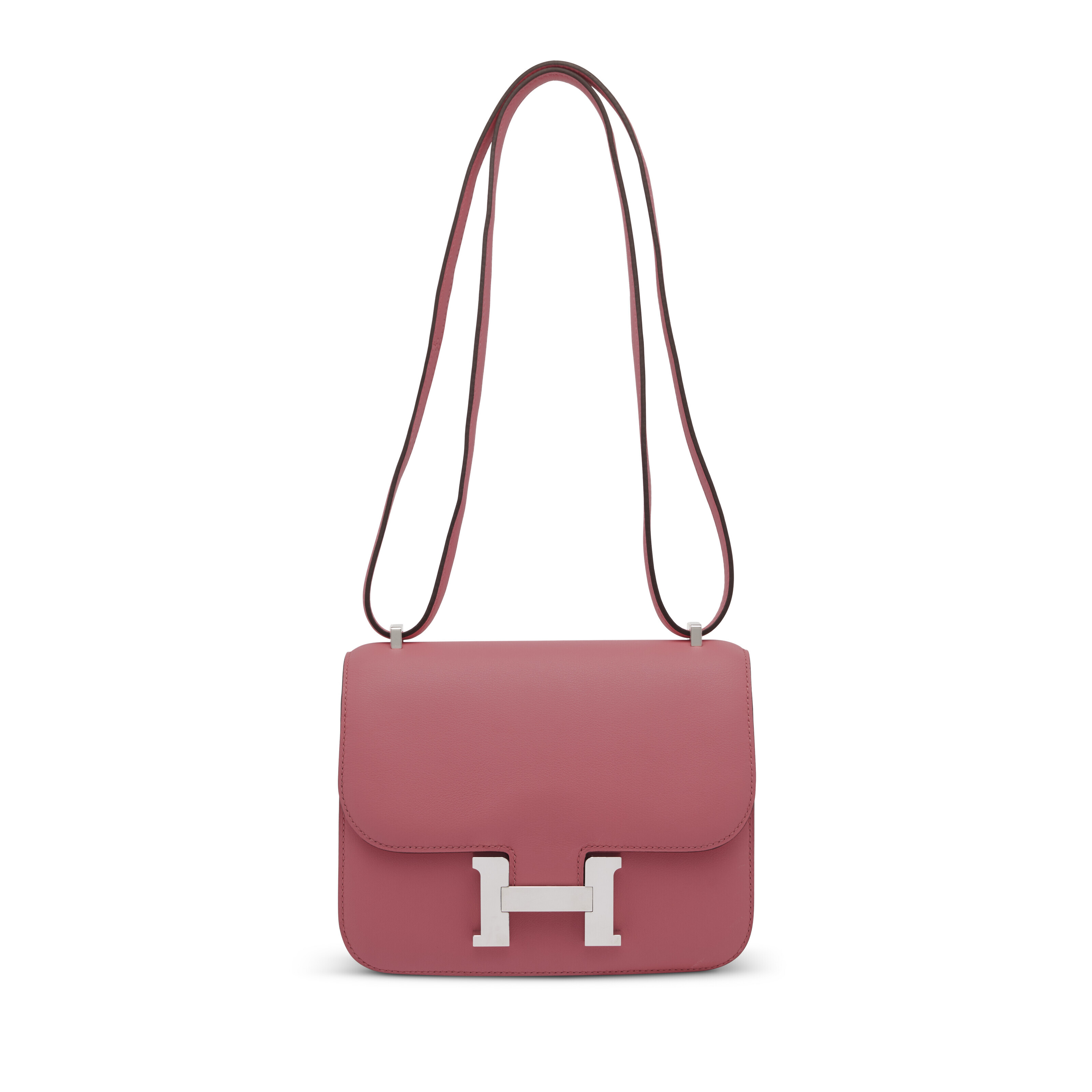 A MATTE ROSE EXTRÊME ALLIGATOR MINI CONSTANCE 18 WITH PALLADIUM